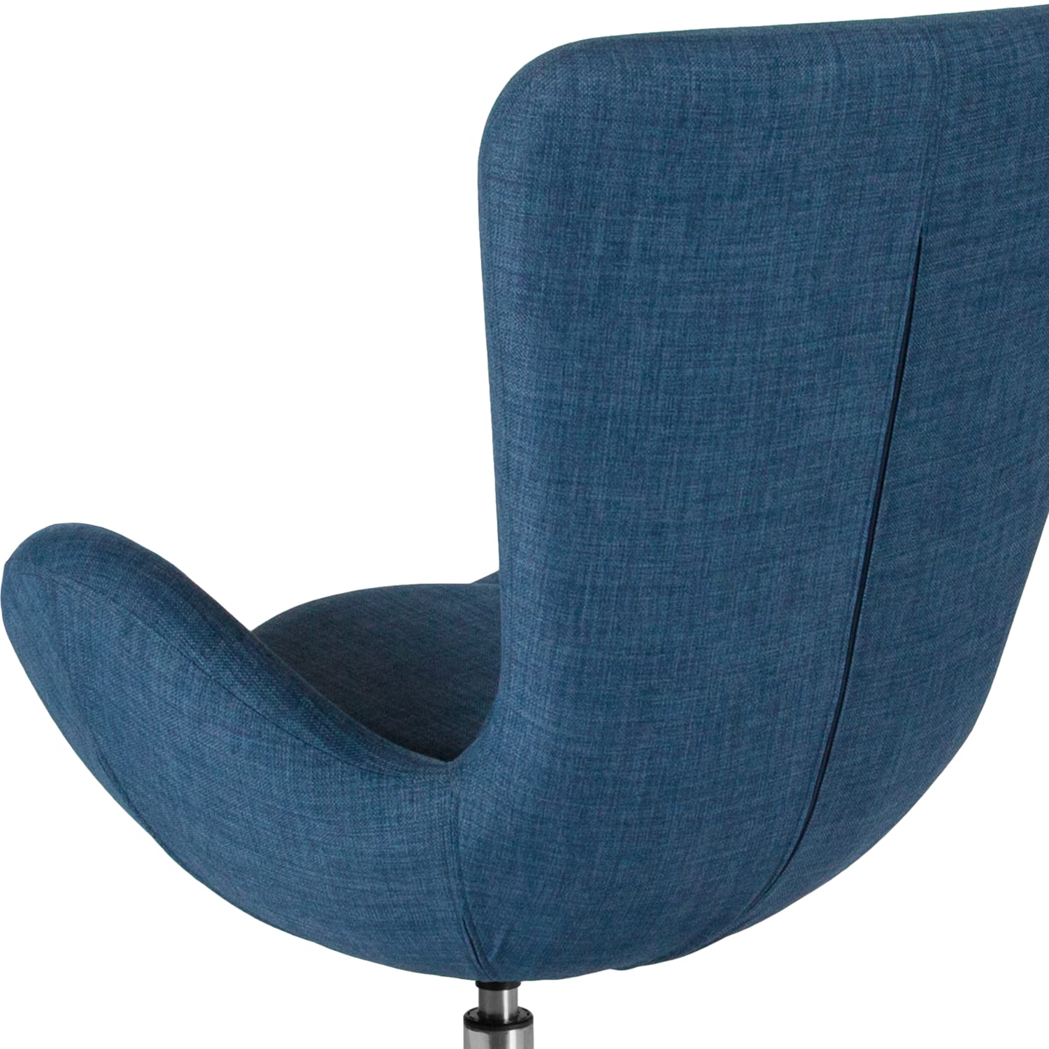 Flash Furniture Egg Side Reception Chair With Bowed Seat BlueChrome PopularChairscom