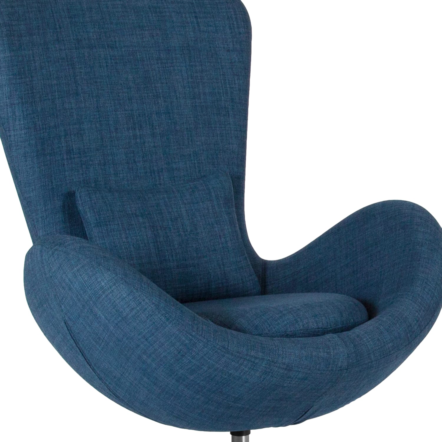 Flash Furniture Egg Side Reception Chair With Bowed Seat BlueChrome PopularChairscom