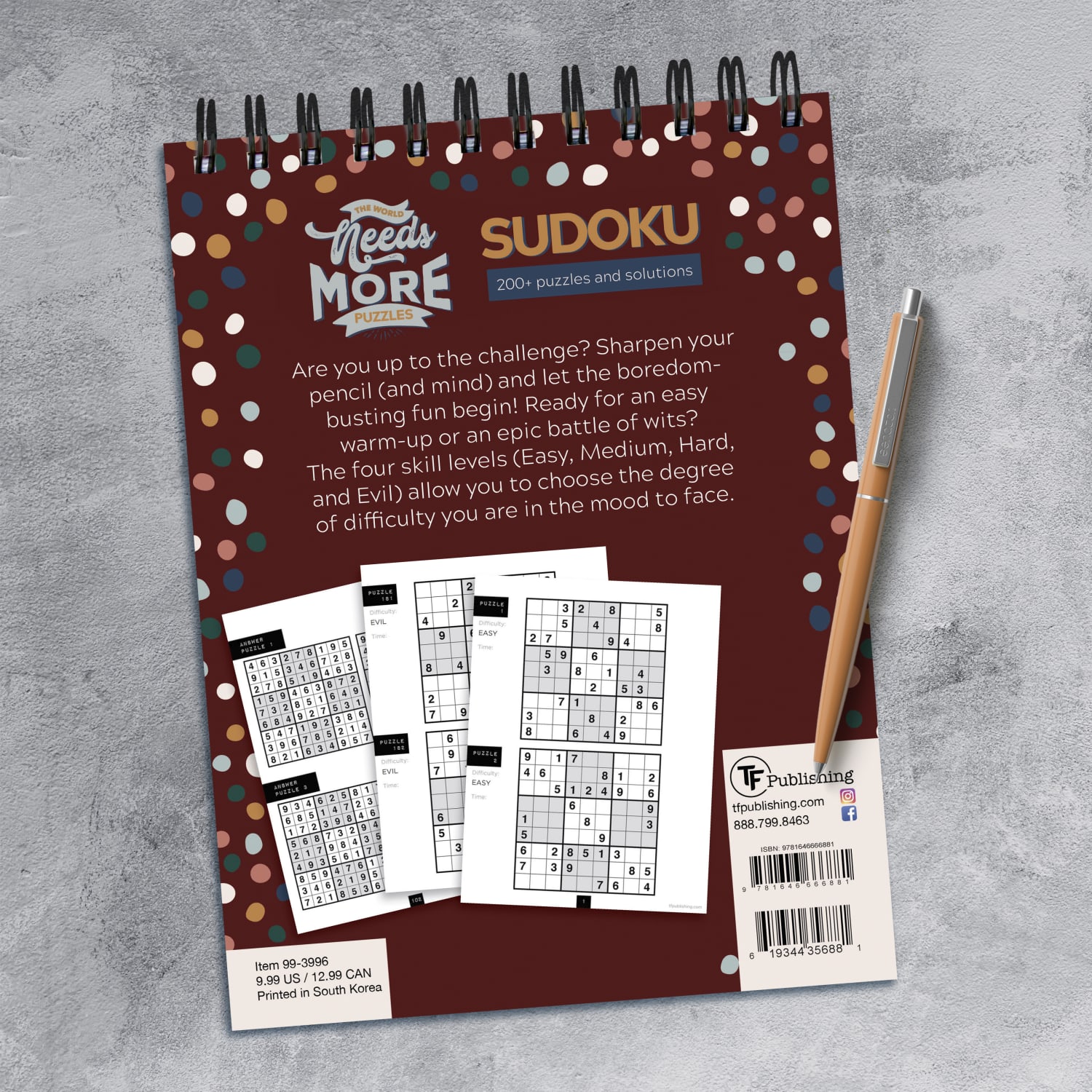 TF Publishing Sudoku Puzzle Pad Books, Set Of 2 Books - Image 5