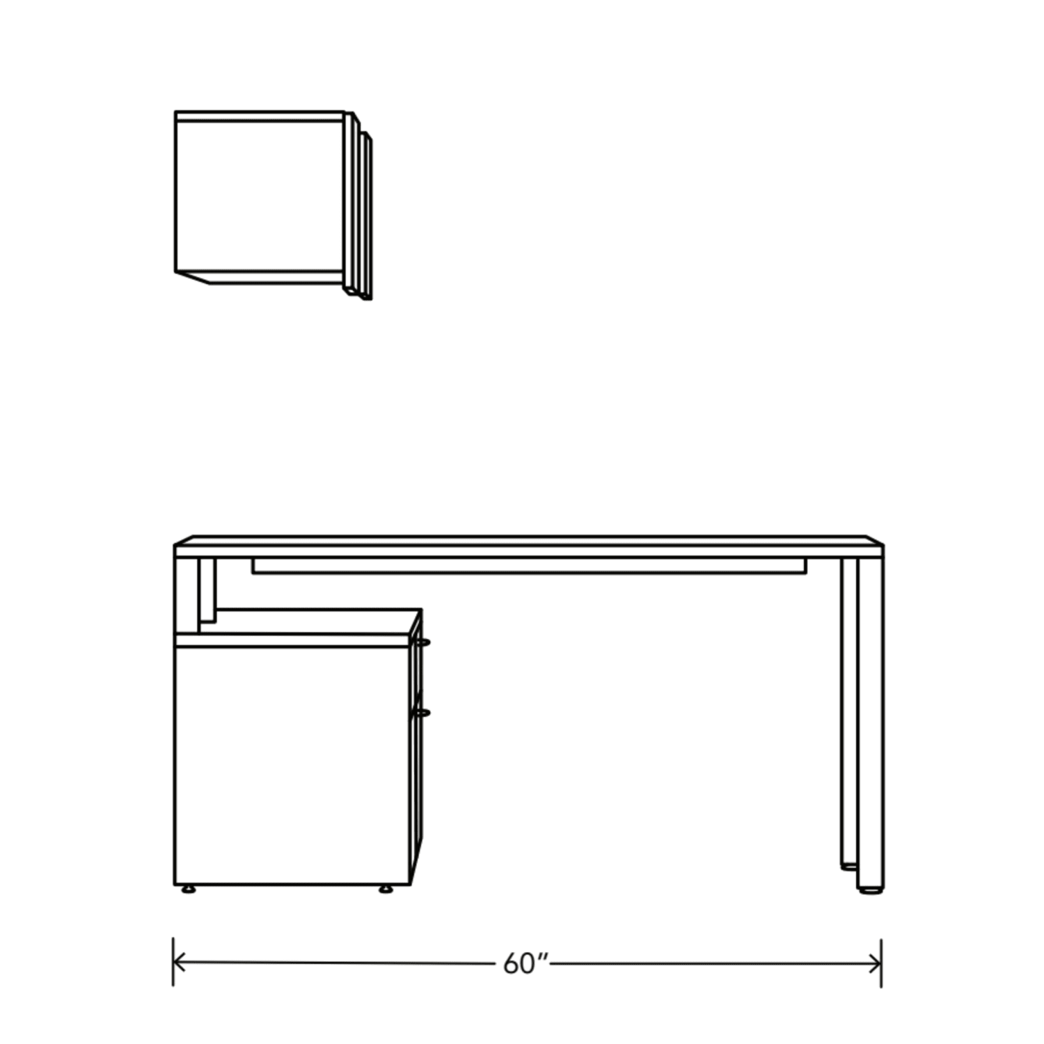HON Mod Workstation With Wall Mount Storage And 2 Storage Credenzas, Desert Oak/Black - Image 4