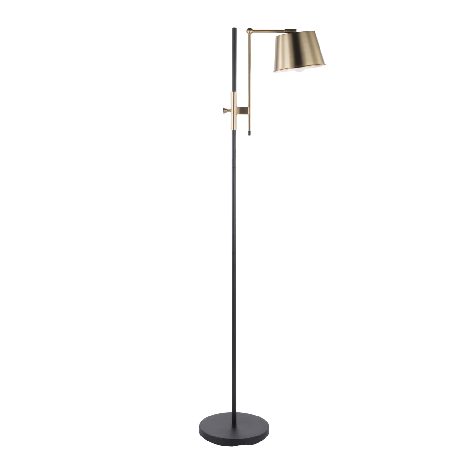 Lumisource Metric Industrial Floor Lamp, Black/Antique Brass - Image 3