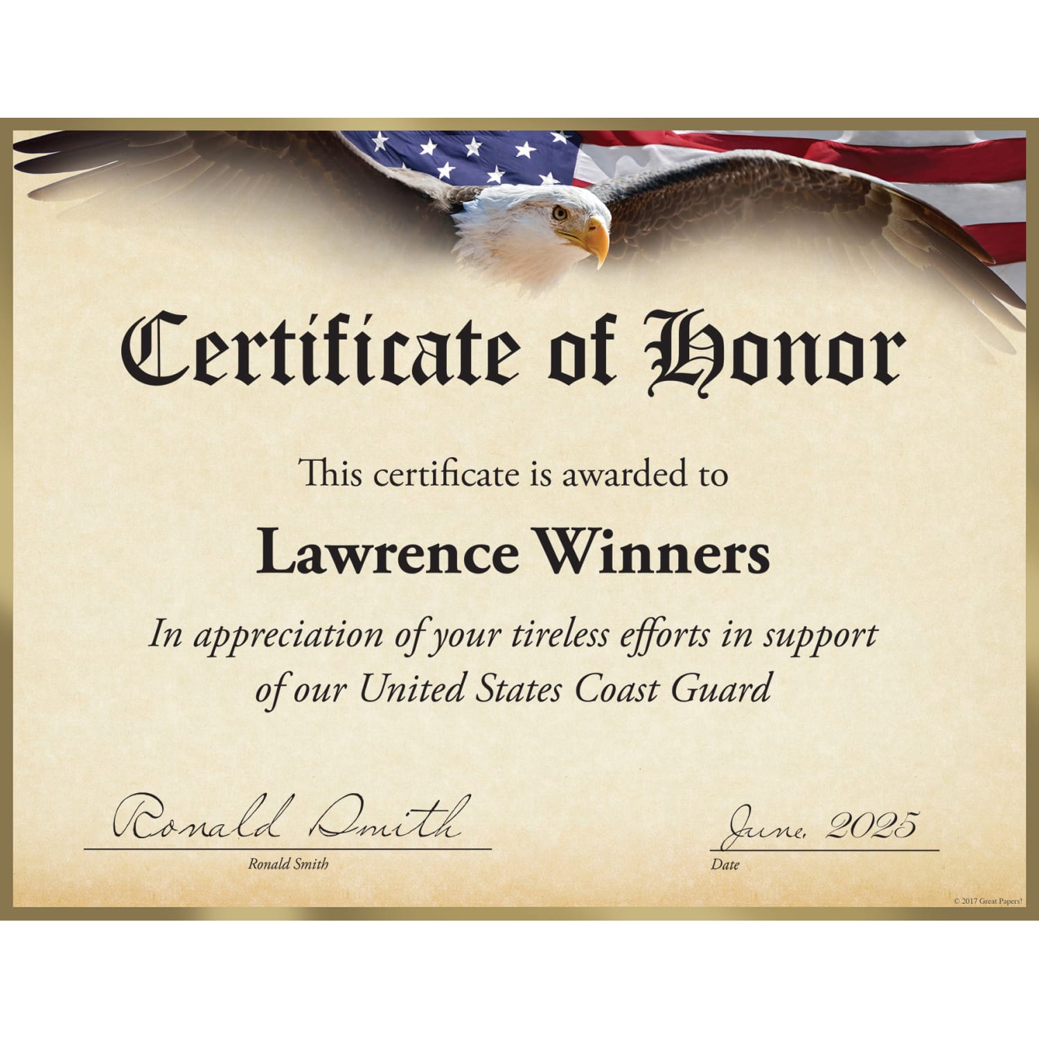 Great Papers! Foil Certificates, 8-1/2in x 11in, Flying Eagle, Pack Of 15 Certificates - Image 4