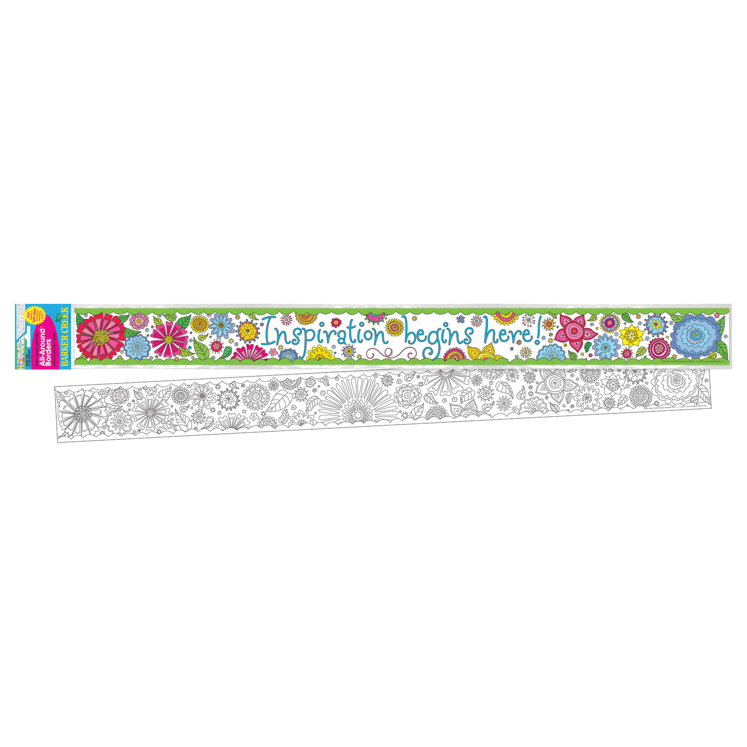 Barker Creek Double-Sided Border Strips, 3in x 35in, Color Me In My Garden, Set Of 24 - Image 5