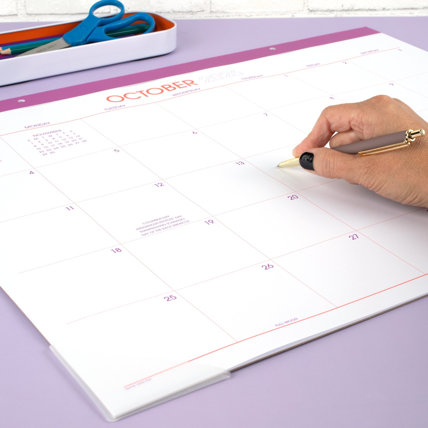 Mead Color Pop 2027 Monthly Desk Pad Calendar, Purple, Standard, 17in x 21 3/4in - Image 5