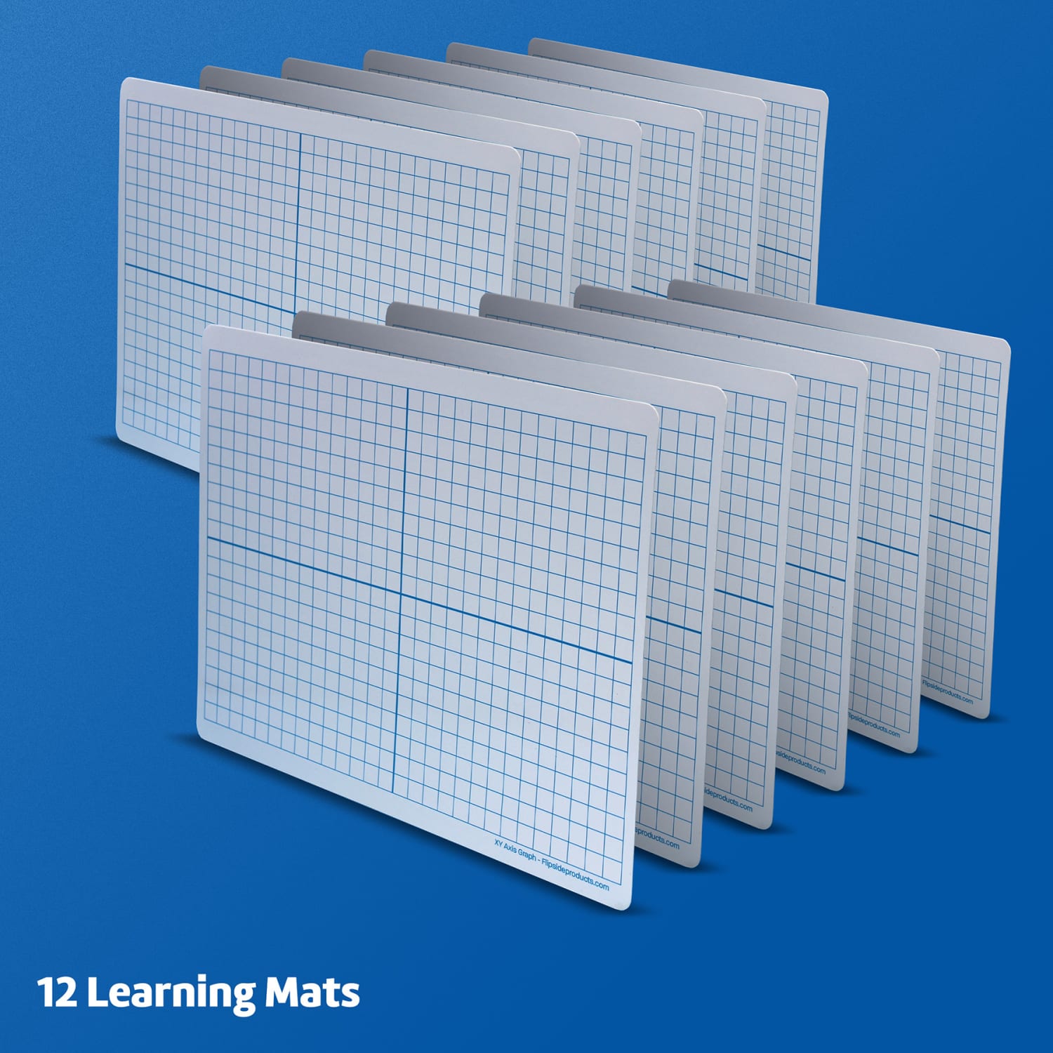 Flipside Products Magnetic Dry-Erase Learning Mats, 2-Sided XY Axis/Plain, 9in x 12in, Pack Of 12 Mats - Image 4