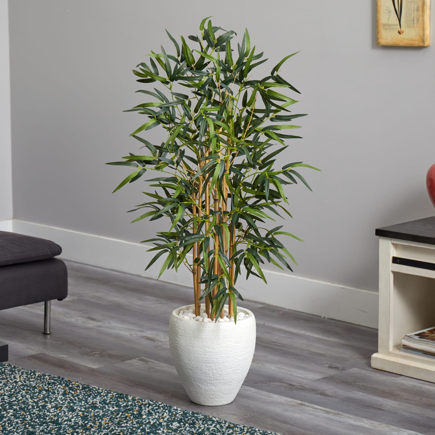 Nearly Natural Bamboo 48inH Artificial Tree With Oval Planter, 48inH x 28inW x 28inD, Green - Image 5