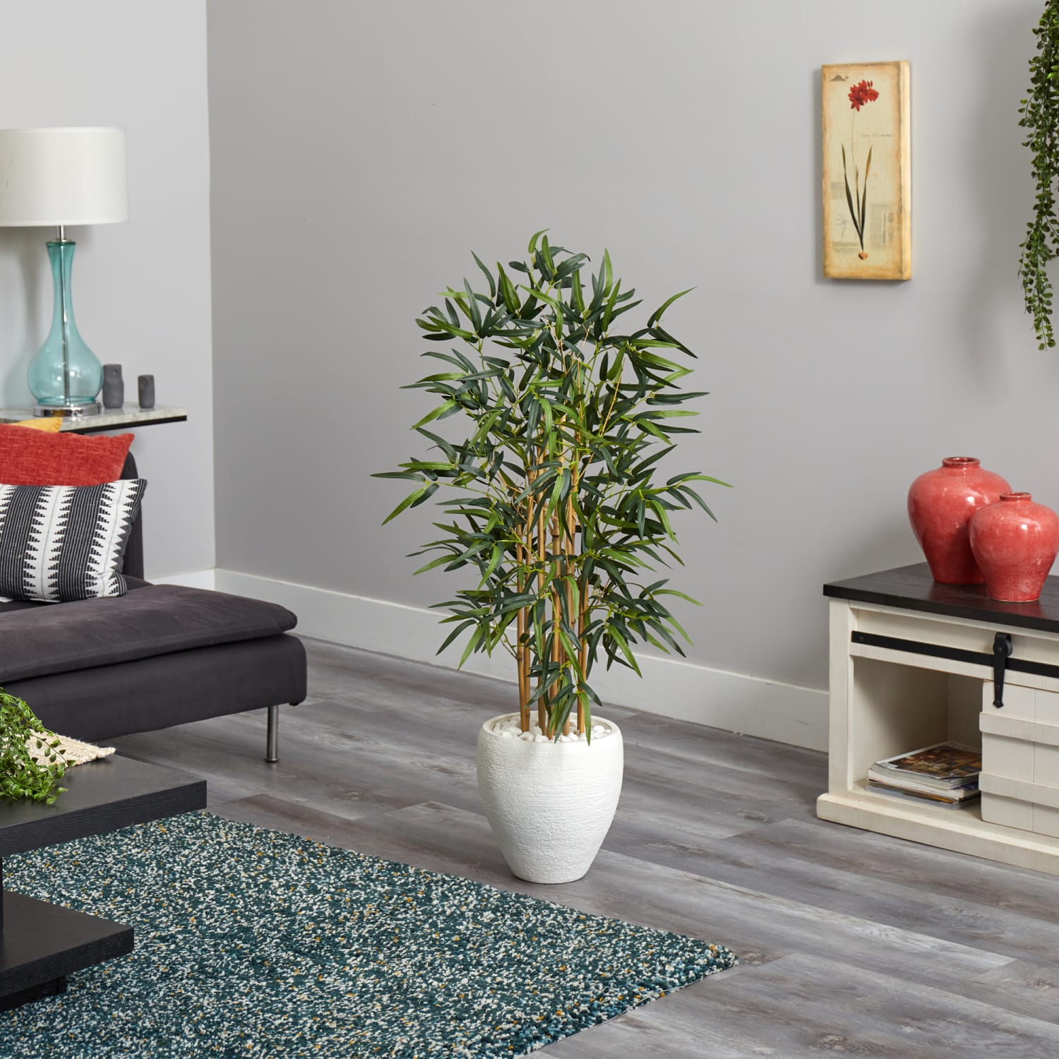 Nearly Natural Bamboo 48inH Artificial Tree With Oval Planter, 48inH x 28inW x 28inD, Green - Image 6