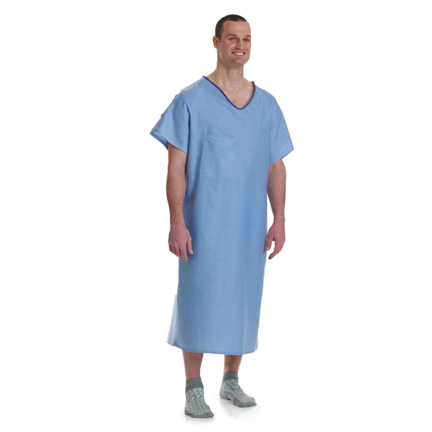 Medline Blue Collection IV Gowns, 3X, Solid Blue, Pack Of 12