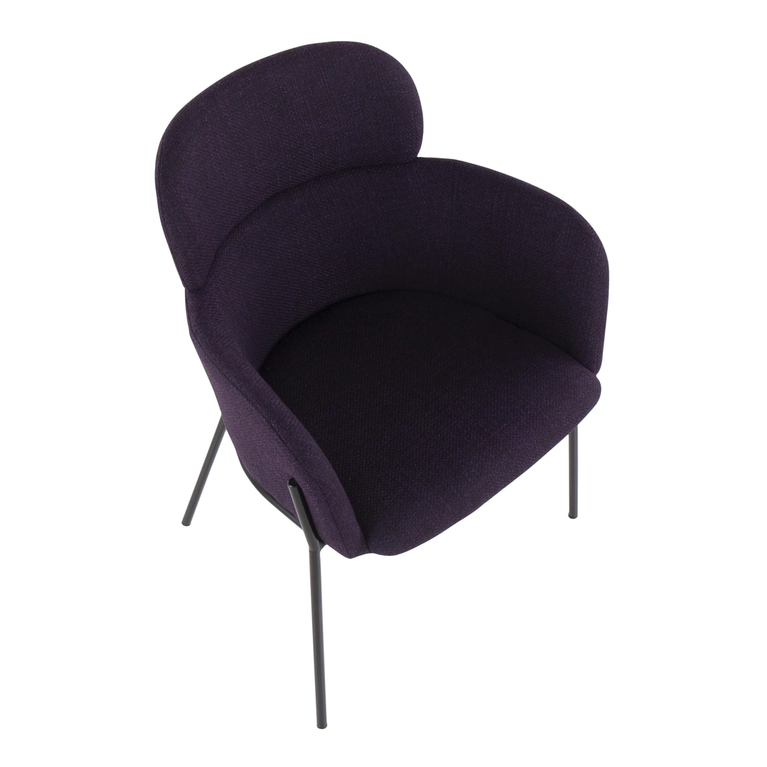 LumiSource Milan Chairs, Purple Noise/Black, Set Of 2 Chairs - Image 3