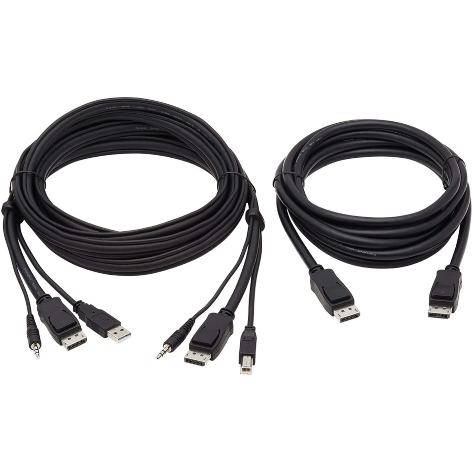 Tripp Lite Dual DisplayPort KVM Cable Kit 4K USB 3.5 mm Audio 3xM/3xM 10ft - 60 MB/s - Supports up to 3840 x 2160 - Gold Plated Contact - Black - Image 3
