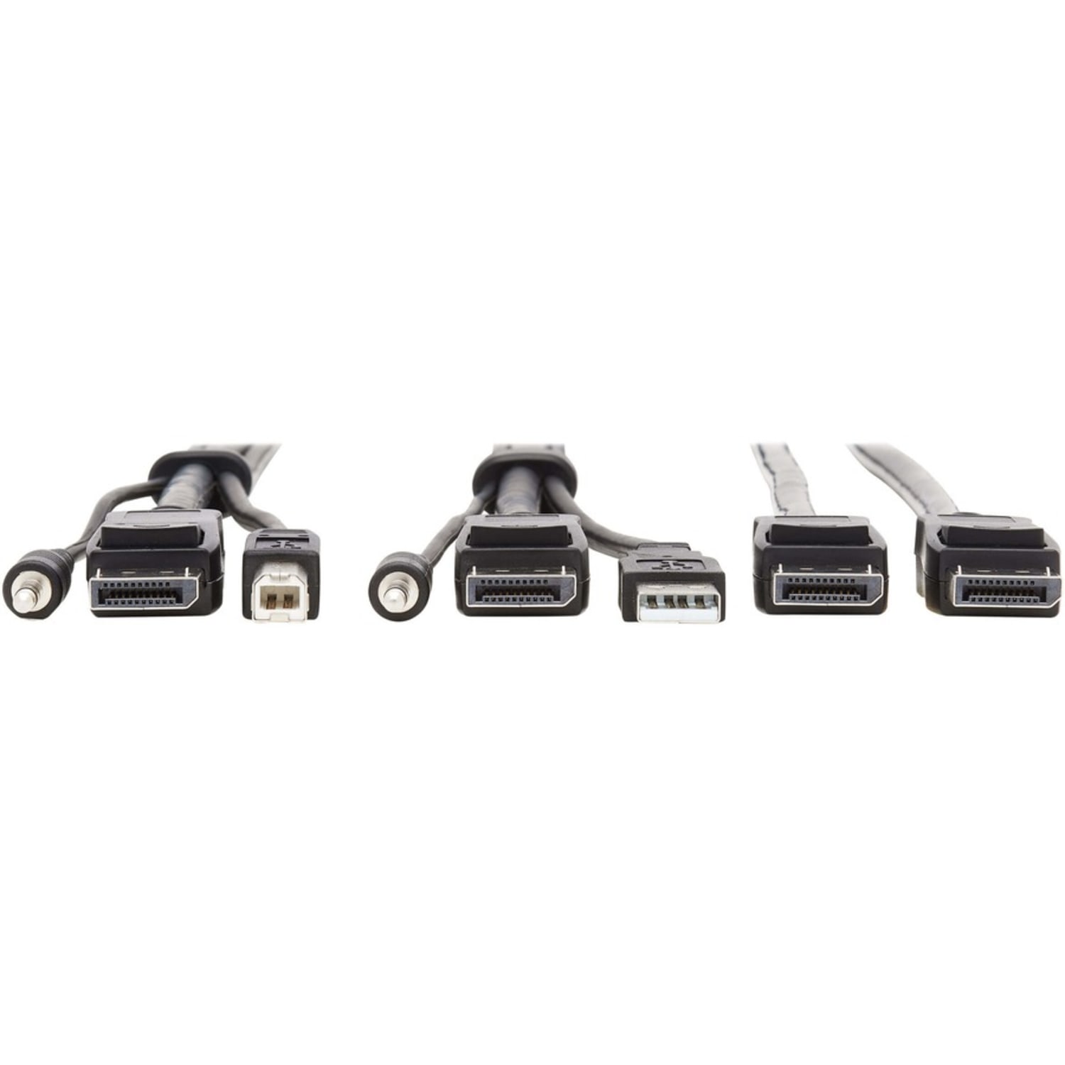 Tripp Lite Dual DisplayPort KVM Cable Kit 4K USB 3.5 mm Audio 3xM/3xM 10ft - 60 MB/s - Supports up to 3840 x 2160 - Gold Plated Contact - Black - Image 4