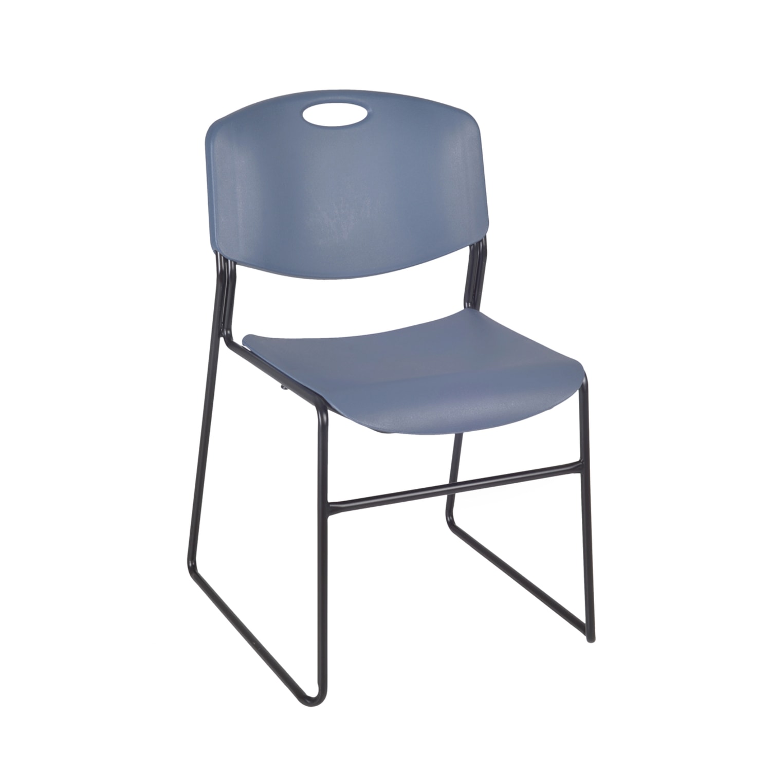 Regency Zeng Polyurethane Armless Stacking Chairs BlackBlue Pack Of 8 Chairs PopularChairscom