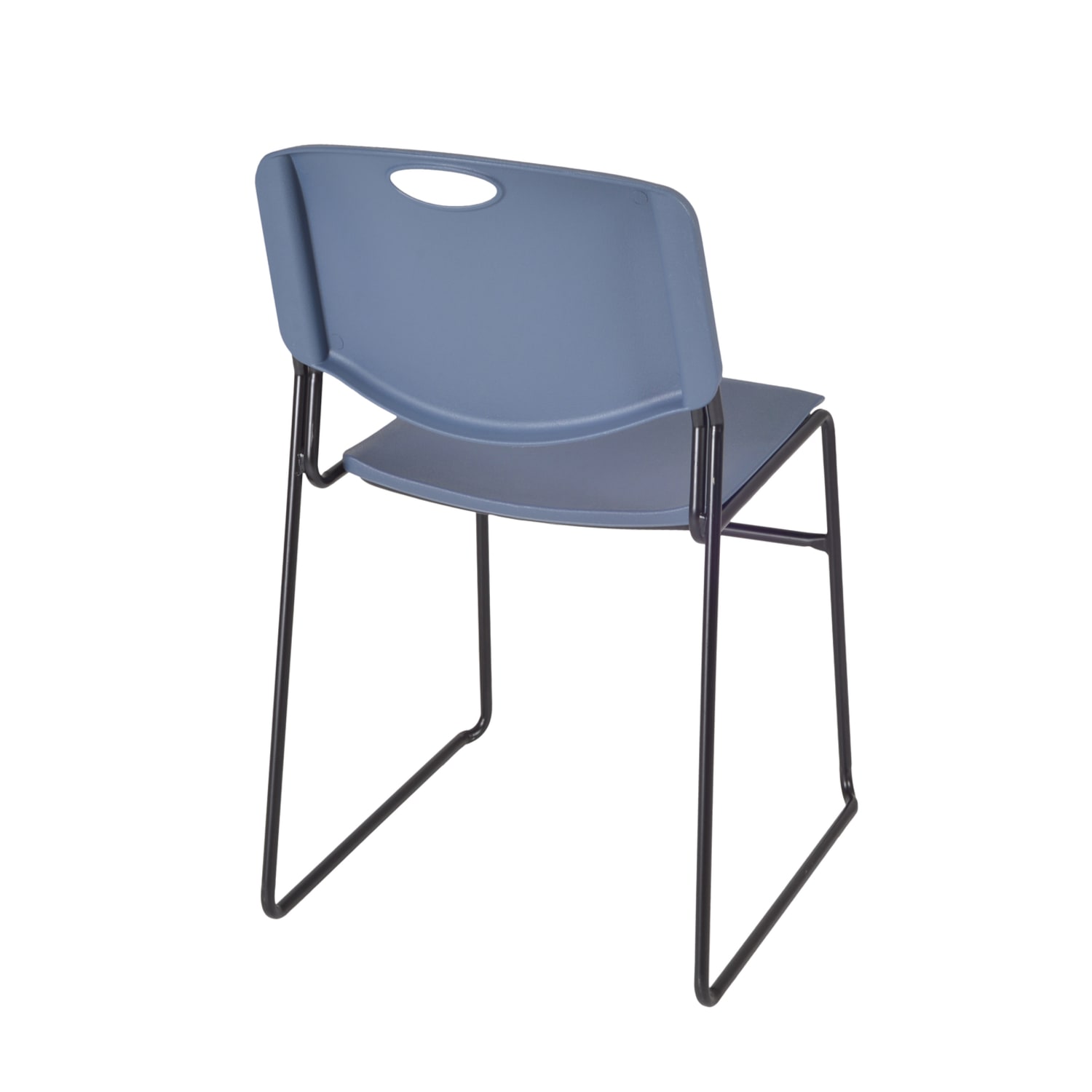 Regency Zeng Polyurethane Armless Stacking Chairs BlackBlue Pack Of 8 Chairs PopularChairscom