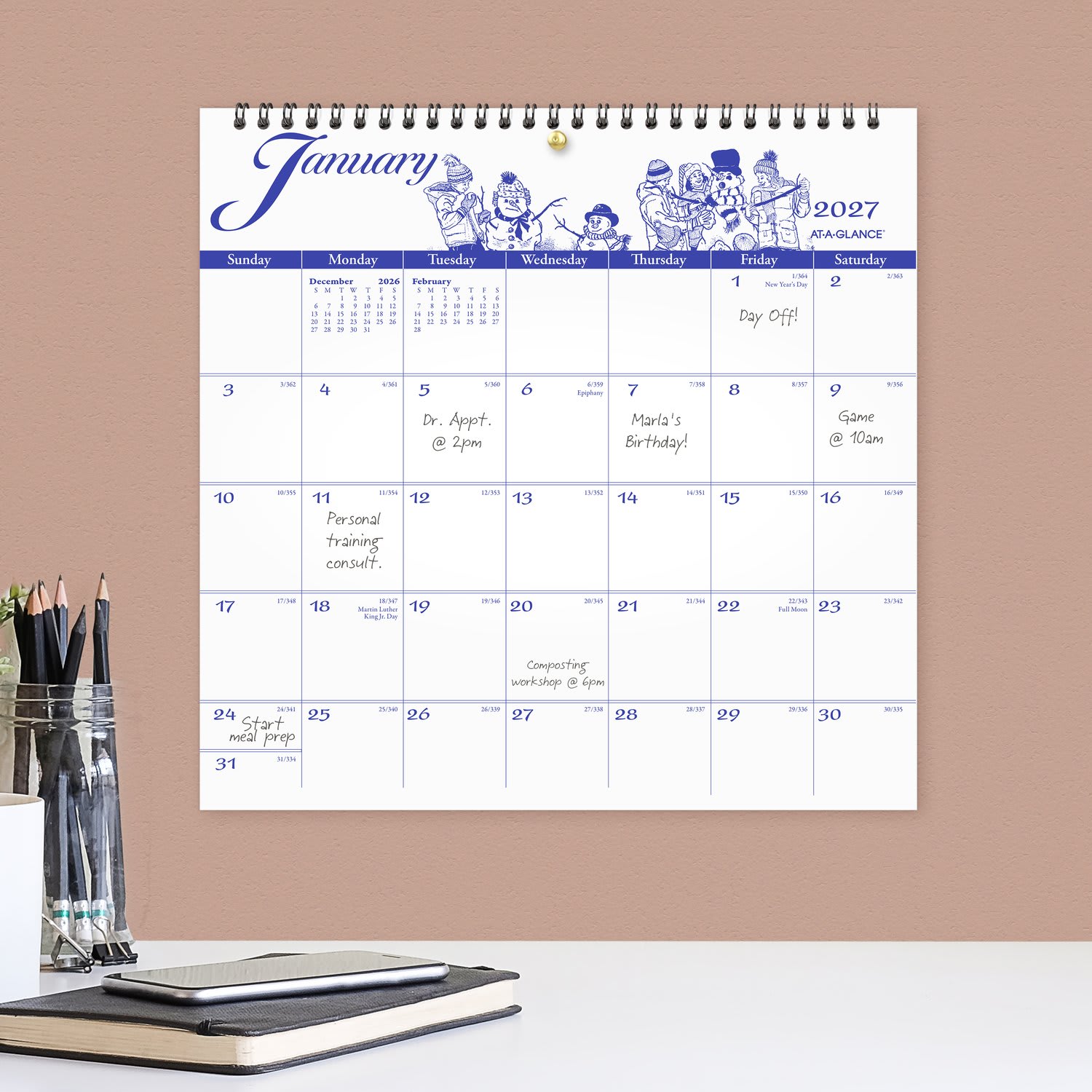 AT-A-GLANCE 2027 Illustrator's Edition Monthly Wall Calendar, Medium, 12in x 12in - Image 4