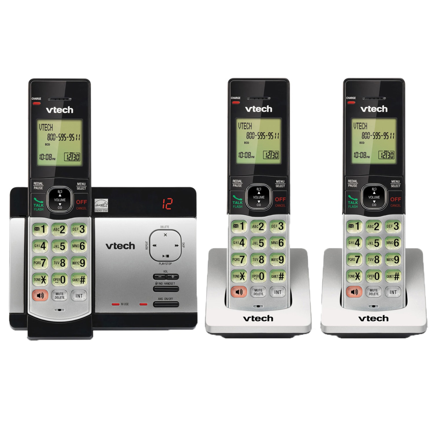 VTech CS5129-3 DECT 6.0 Expandable Cordless Phone With Digital Answering System - Image 3