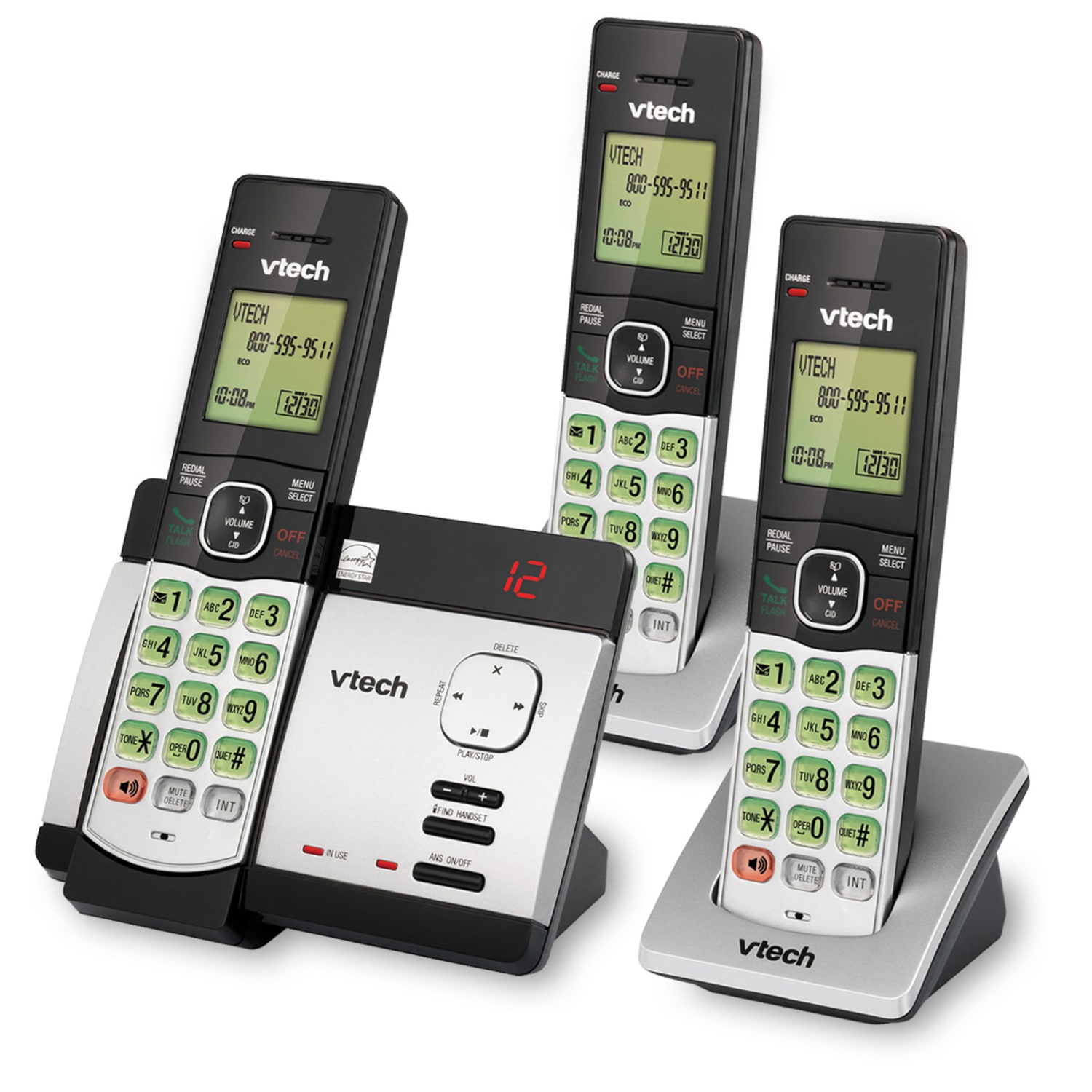 VTech CS5129-3 DECT 6.0 Expandable Cordless Phone With Digital Answering System - Image 4