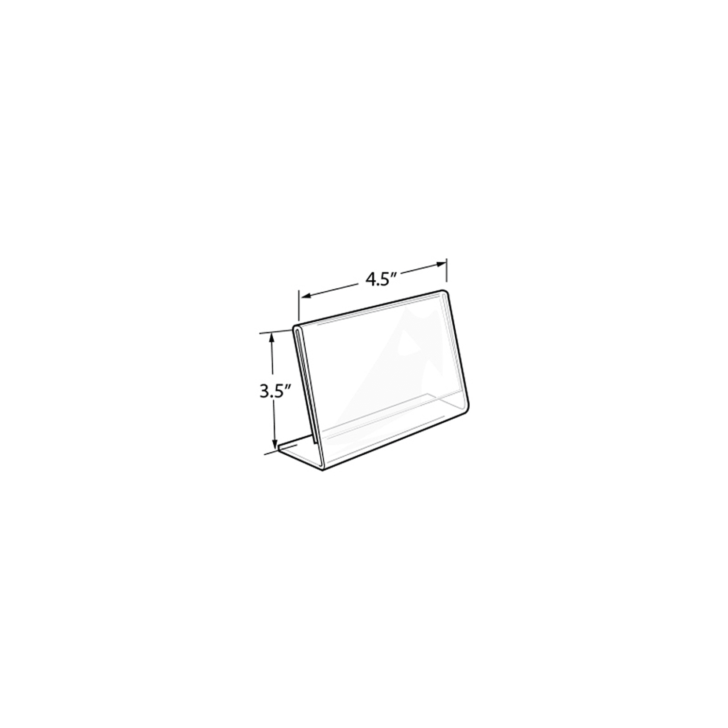 Azar Displays Acrylic Horizontal L-Shaped Sign Holders, 4.5inW x 3.5inH x 3inD, Clear, Pack Of 10 Holders - Image 3