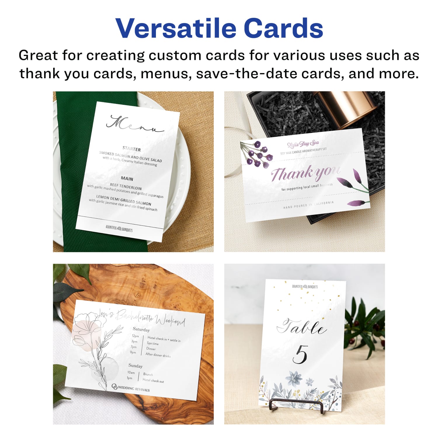 Avery Printable Invitation Cards, Rectangle, 5.5in x 8.5in, Glossy White, Pack Of 100 - Image 4