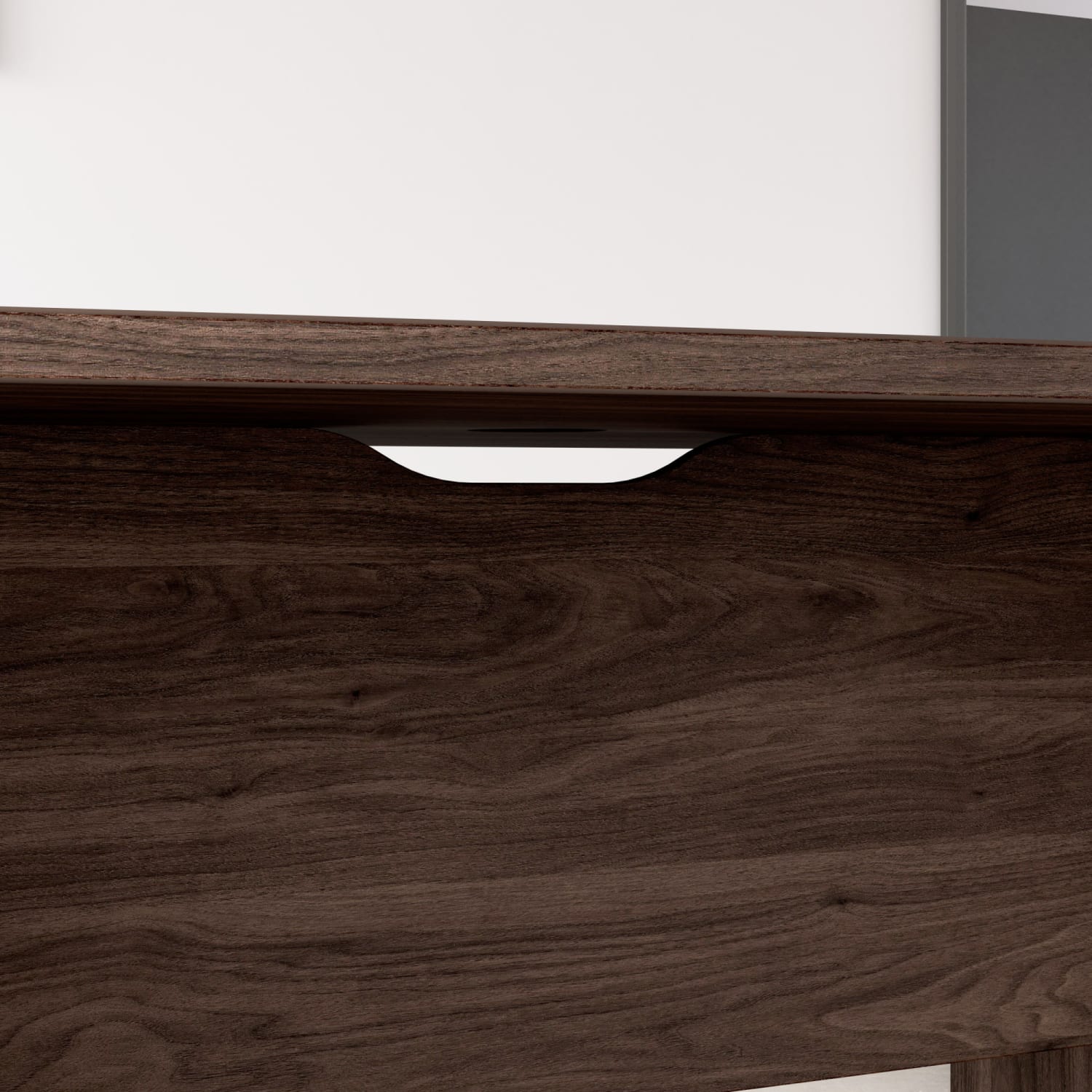 Bush Business Furniture 96inW x 42inD Boat Shaped Conference Table With Wood Base, Black Walnut, Standard Delivery - Image 6
