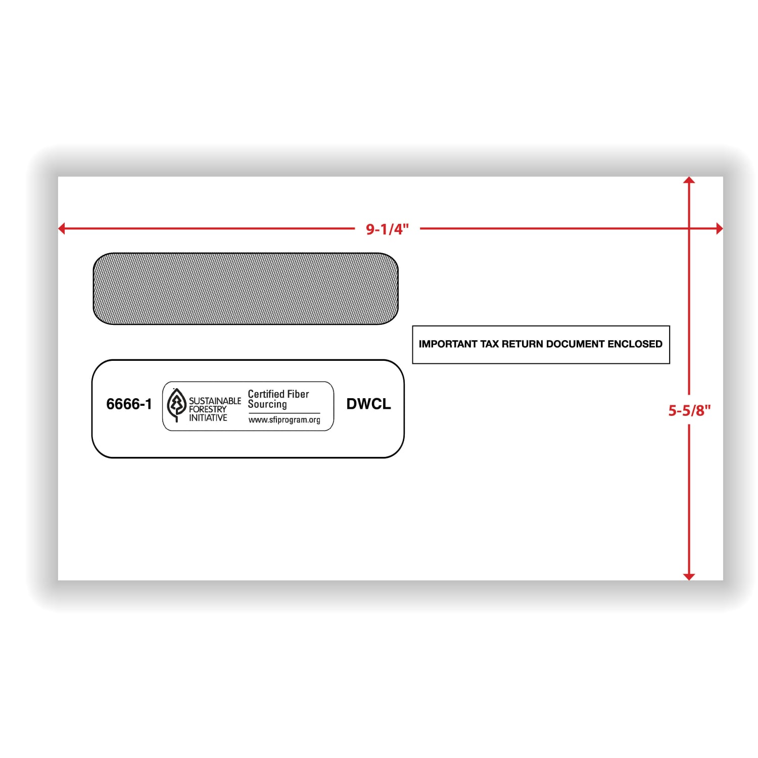 ComplyRight Double-Window Envelopes For W-2 Tax Forms, 5-5/8in x 9-1/4in, Moisture-Seal, White, Pack Of 100 Envelopes - Image 3