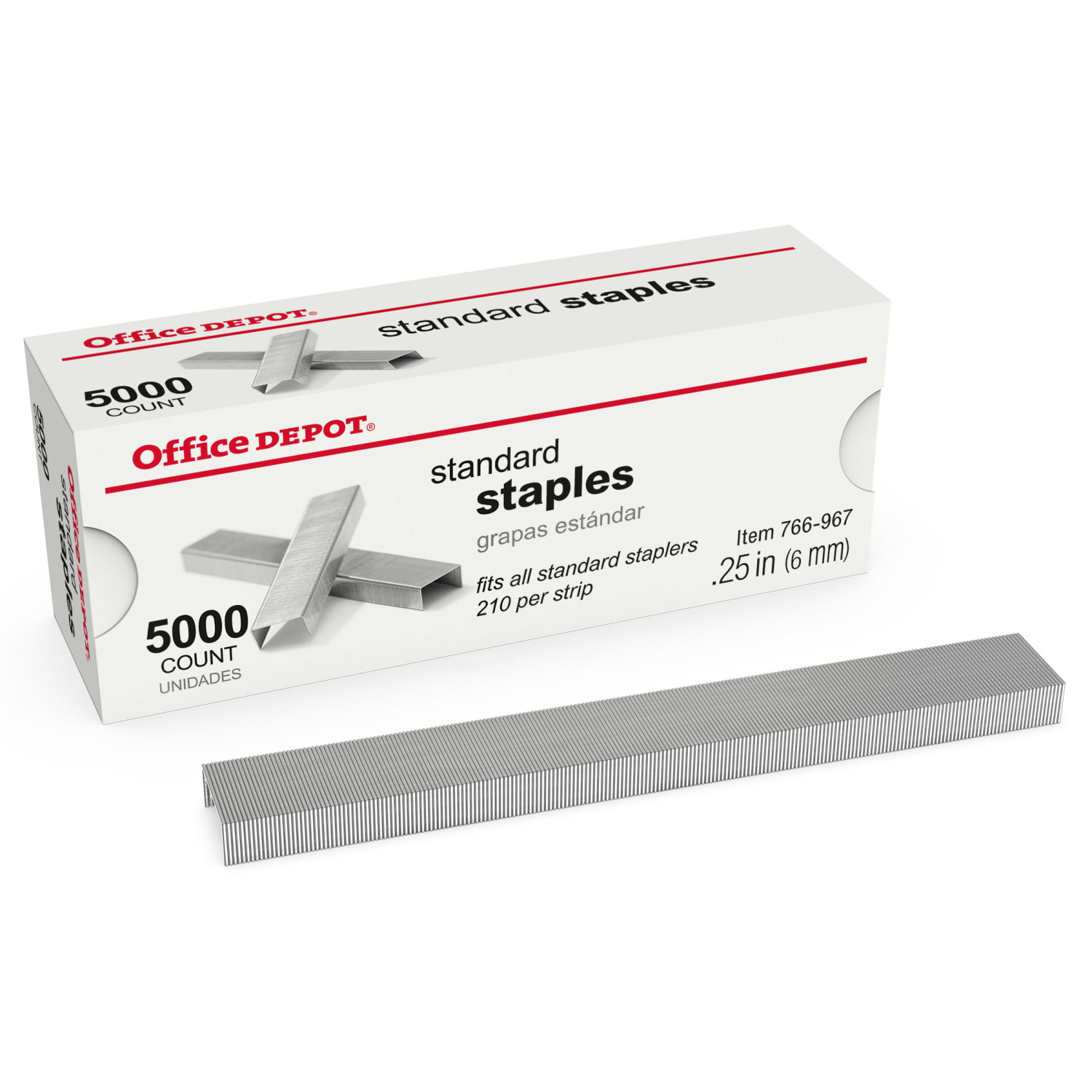 Office Depot Brand Staples, 1/4in Standard, Full Strip, Box Of 5,000, OD766967 - Image 3