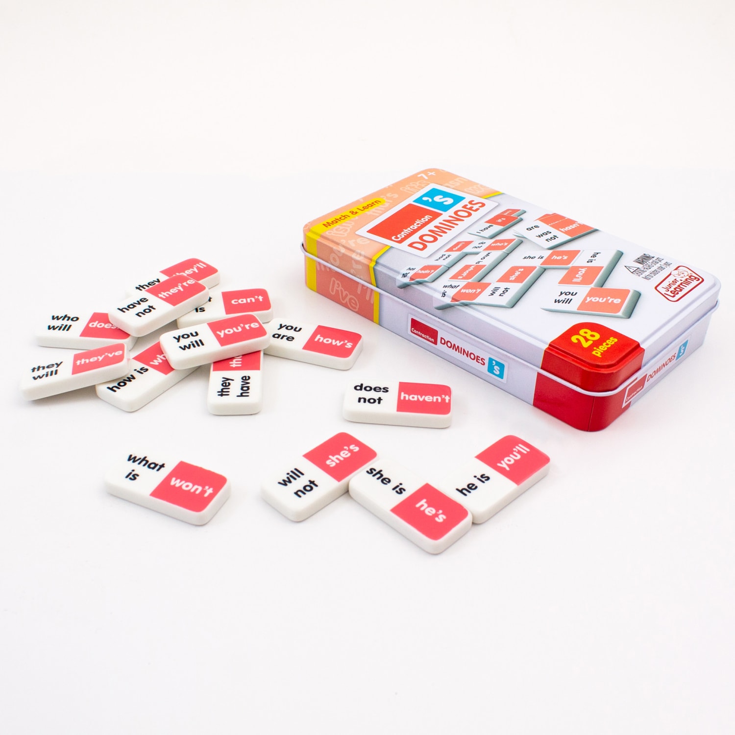 Junior Learning Contraction Match and Learn Dominoes, Grade 2, Pack Of 2 Dominoes - Image 6