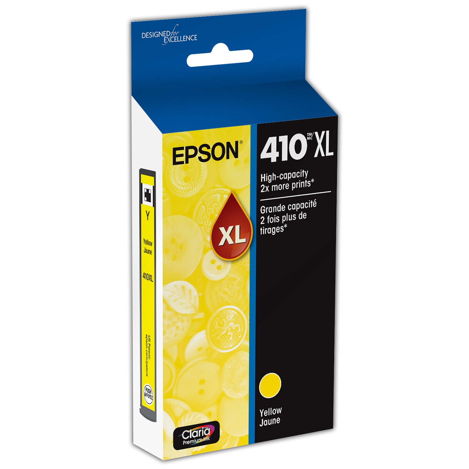 Epson 410XL Claria Yellow High-Yield Ink Cartridge, T410XL420-S