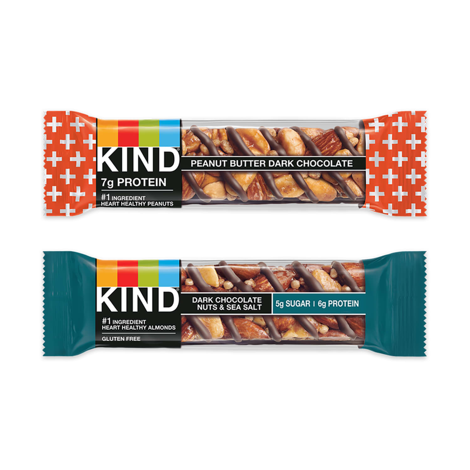 KIND Dark Chocolate Nuts & Sea Salt and Peanut Butter Dark Chocolate Variety Pack, 1.4 Oz, Pack Of 18 Bars - Image 4