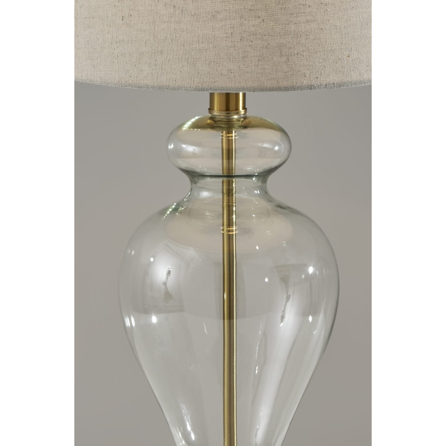 Adesso Simplee Sonata Table Lamp, 26inH, Tan Shade/Clear Base - Image 3
