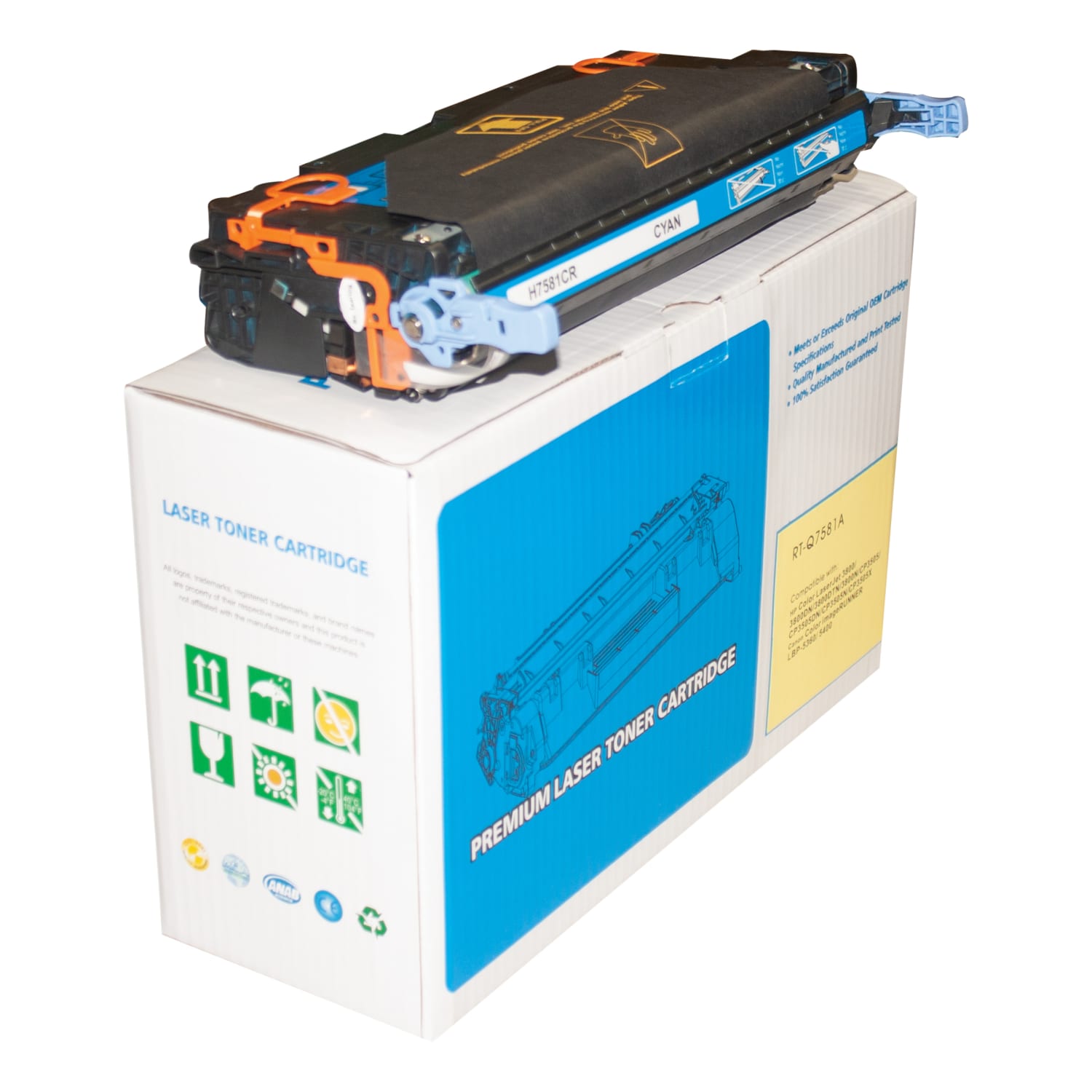 M&A Global Remanufactured Cyan Toner Cartridge Replacement For HP 503A, Q7581A, Q7581A-CMA - Image 3