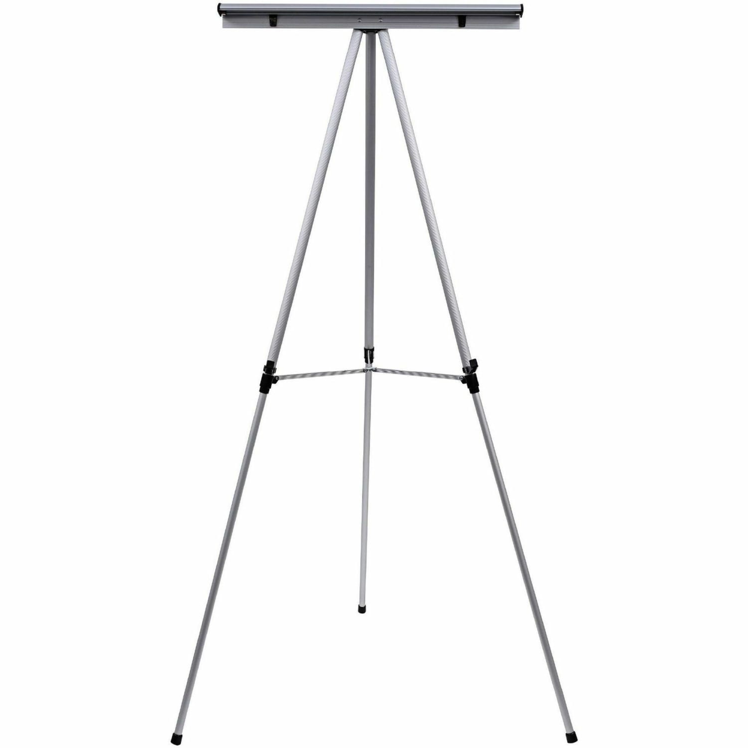 MasterVision Heavy Duty Display Easel, 45 lb Load Capacity, 69inH x 28.50inW x 34inD, Metal, Aluminum, Plastic, Rubber, Silver