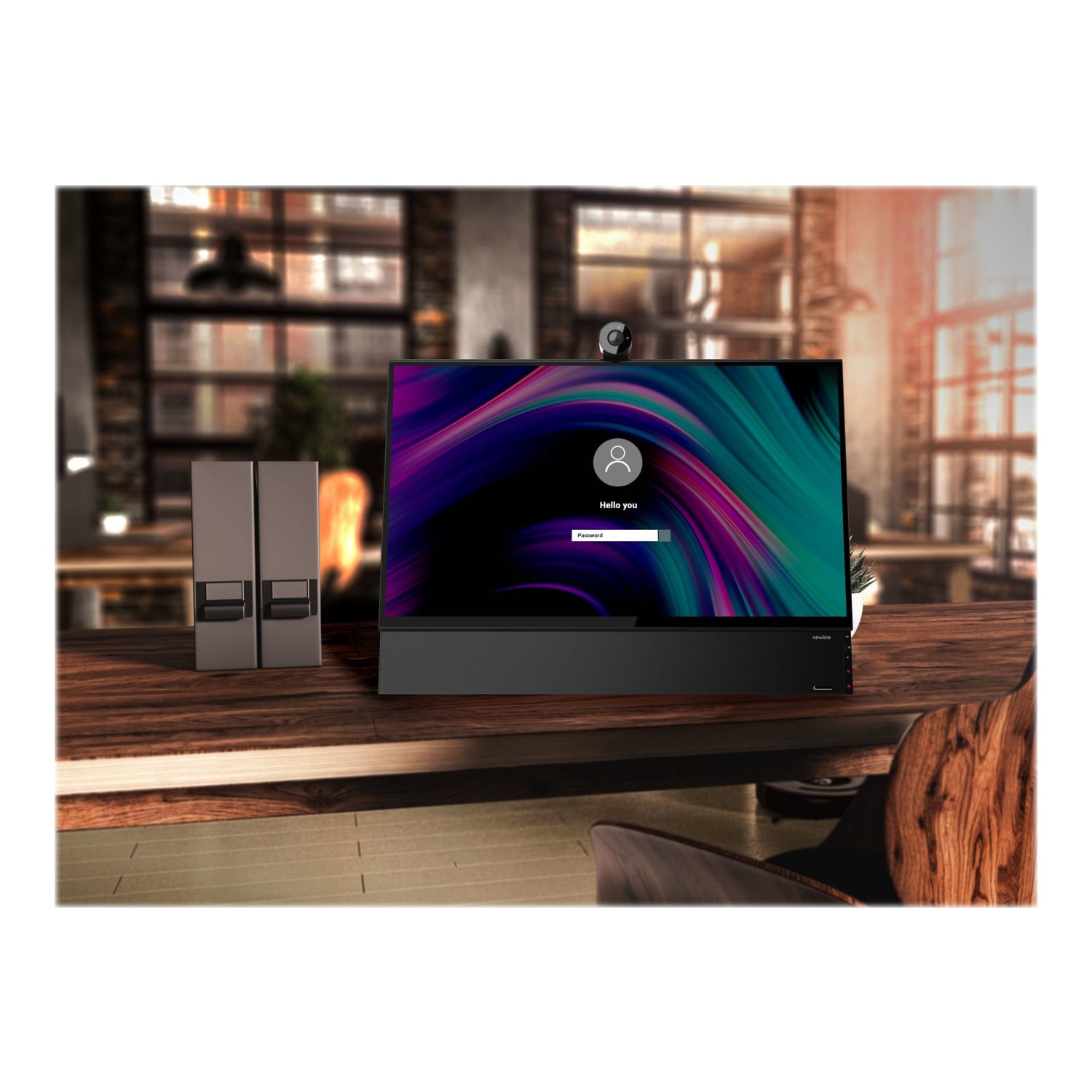 Newline FLEX - LCD monitor - 27in - touchscreen - 3840 x 2160 4K - 350 cd/m2 - 1000:1 - HDMI, USB-C - speakers with subwoofer - Image 4