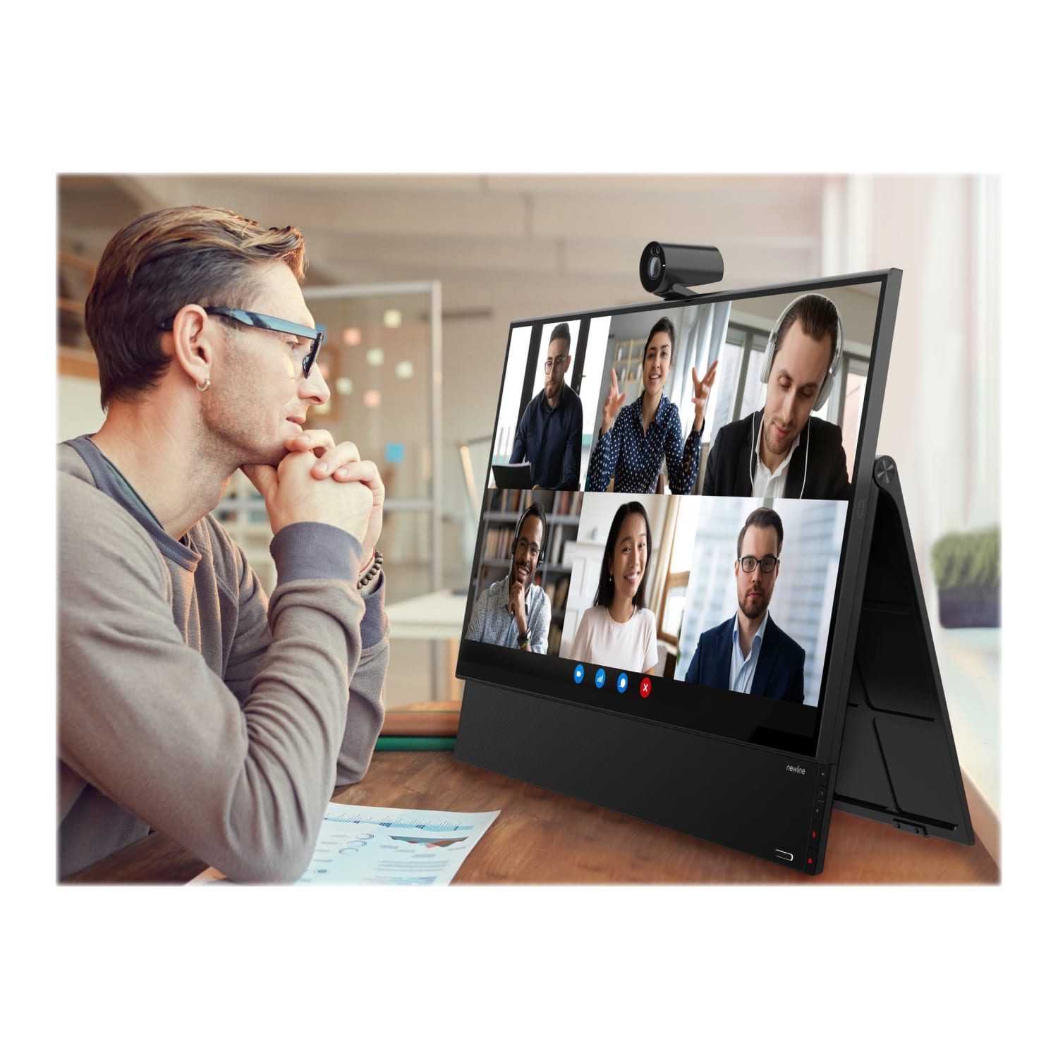 Newline FLEX - LCD monitor - 27in - touchscreen - 3840 x 2160 4K - 350 cd/m2 - 1000:1 - HDMI, USB-C - speakers with subwoofer - Image 5