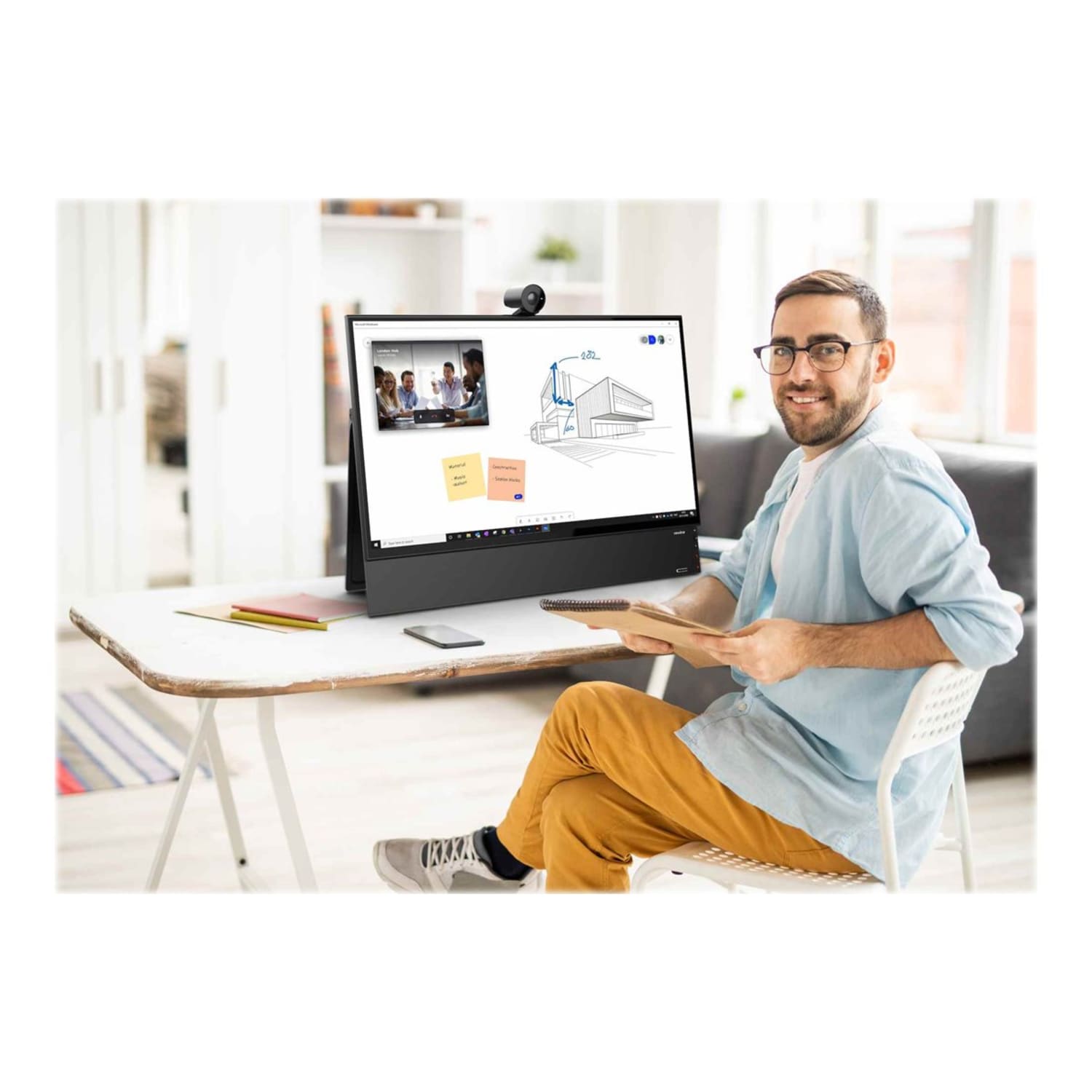Newline FLEX - LCD monitor - 27in - touchscreen - 3840 x 2160 4K - 350 cd/m2 - 1000:1 - HDMI, USB-C - speakers with subwoofer - Image 6