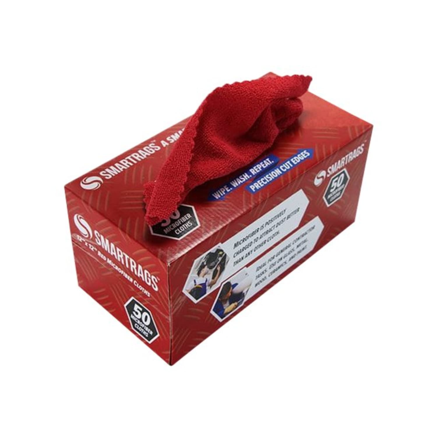Hospeco SmartRags Disposable Microfiber Towels, 18 Gram, 180 GSM, 12in x 12in, Red, 50 Towels Per Box, Case Of 8 Boxes - Image 4