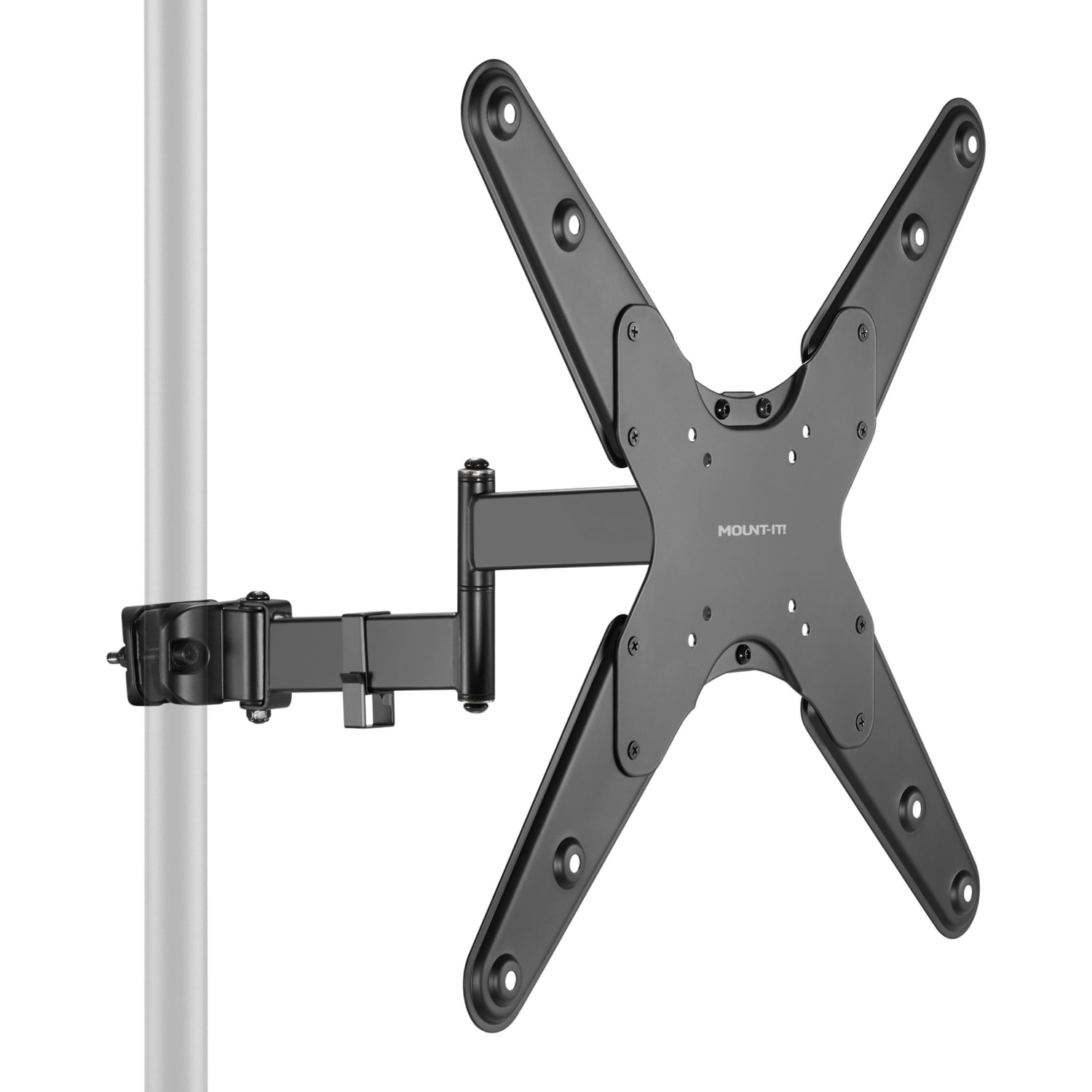 Mount-It! Steel Full Motion 55in TV Pole Mount, 2-1/2inH x 9-3/4inW x 11inD, Silver/Black