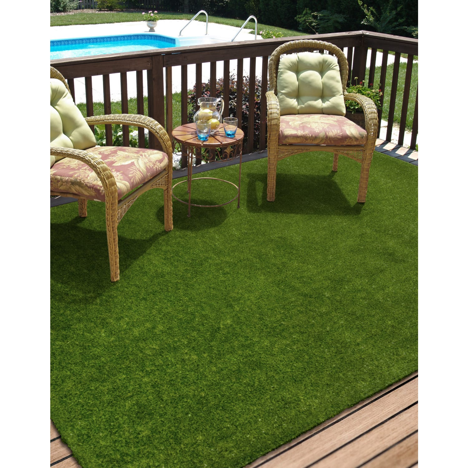 Joy Carpets Kid Essentials Artificial Grass Rectangle Area Rug, 4ft x 6ft, GreenSpace - Image 3