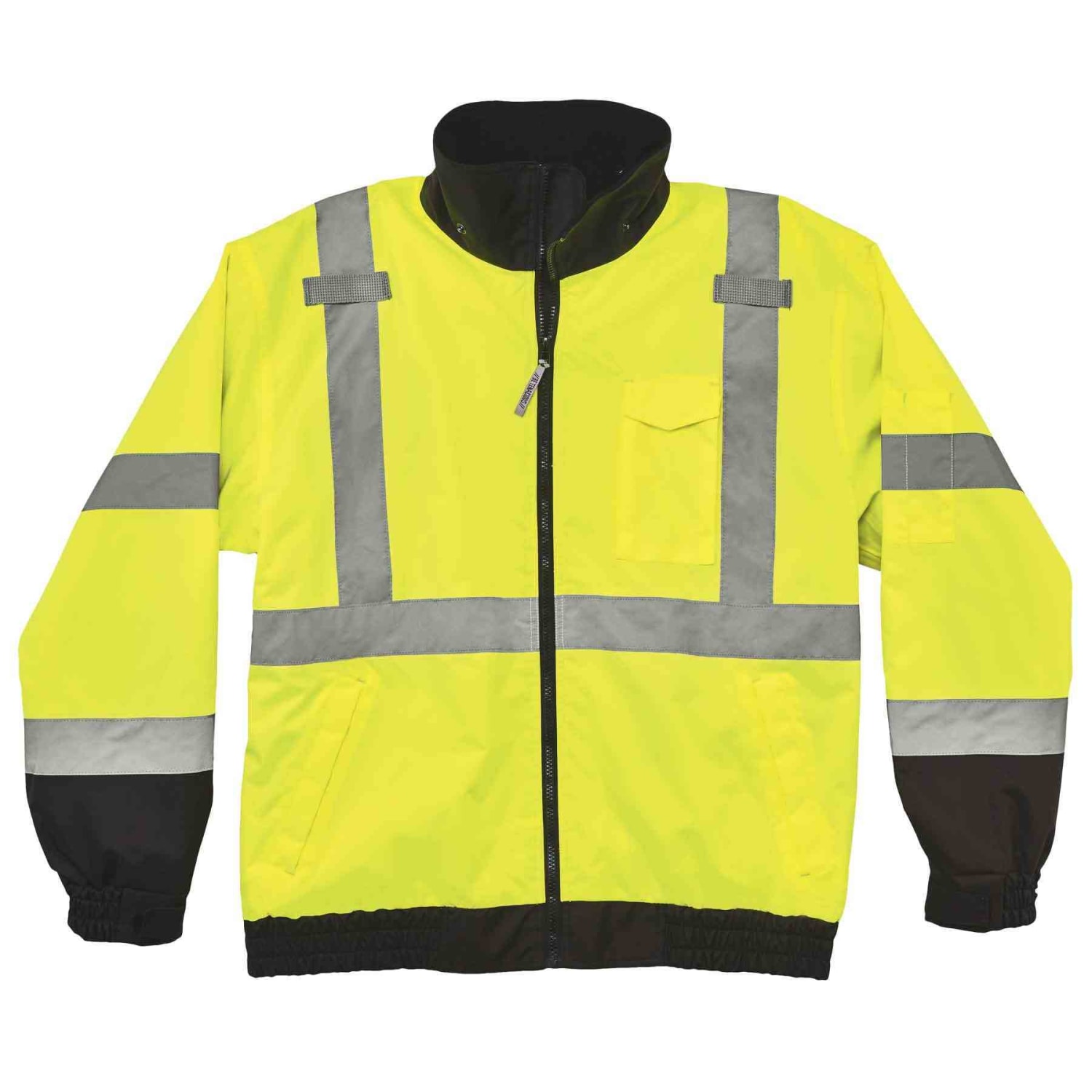 Ergodyne GloWear 8379 Type R Class 3 High-Visibility Fleece-Lined Thermal Bomber Jacket, 3X, Lime - Image 3