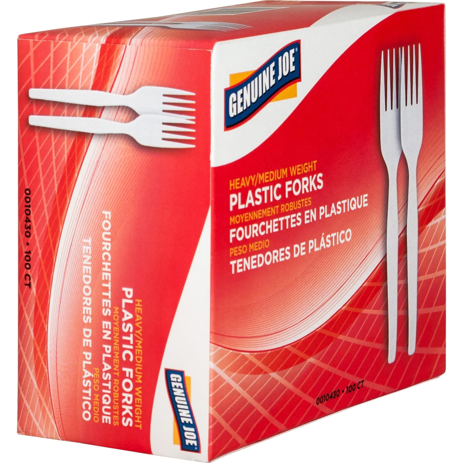 Genuine Joe Heavyweight White Plastic Forks - 100 / Box - 4000 Piece(s) - 4000/Carton - Fork - 4000 x Fork - Disposable - Polystyrene - White - Image 3