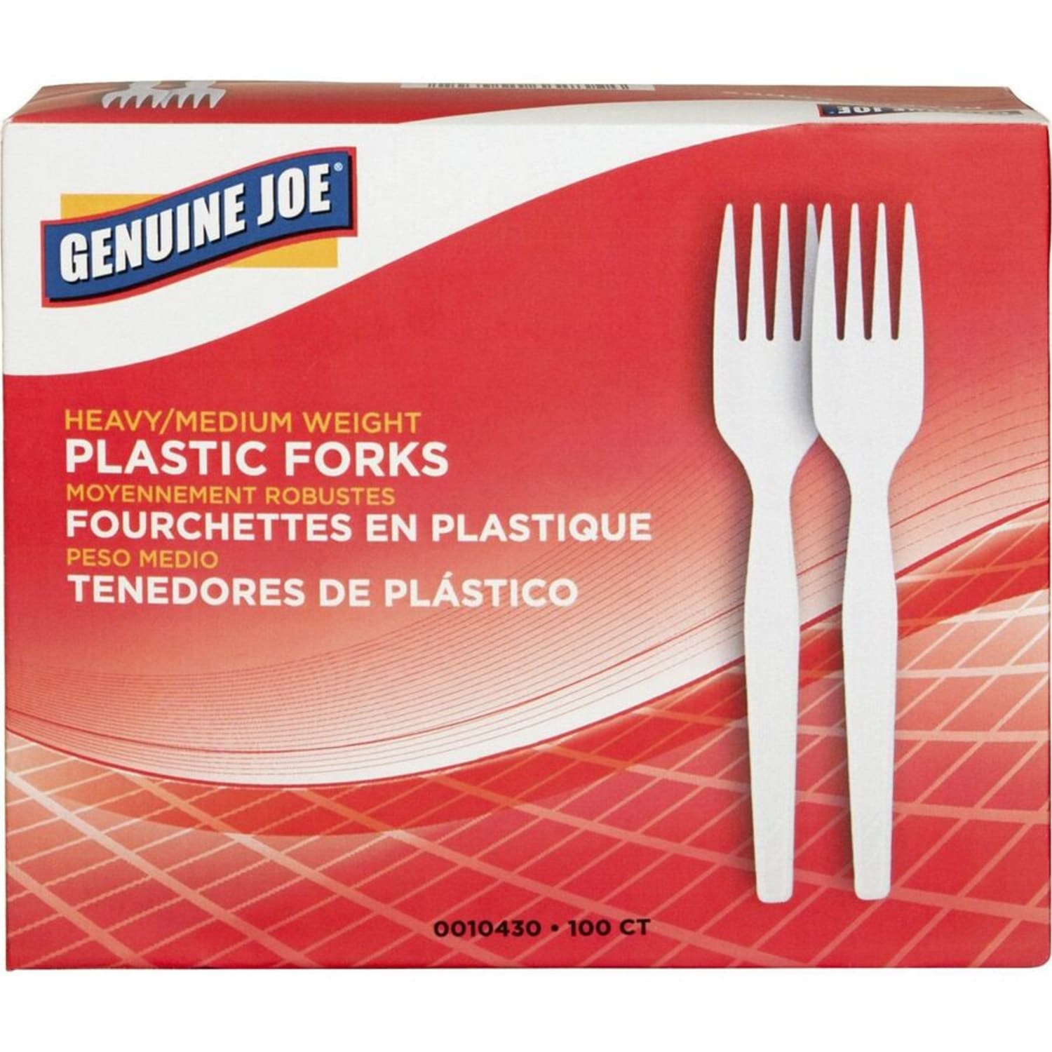 Genuine Joe Heavyweight White Plastic Forks - 100 / Box - 4000 Piece(s) - 4000/Carton - Fork - 4000 x Fork - Disposable - Polystyrene - White - Image 4