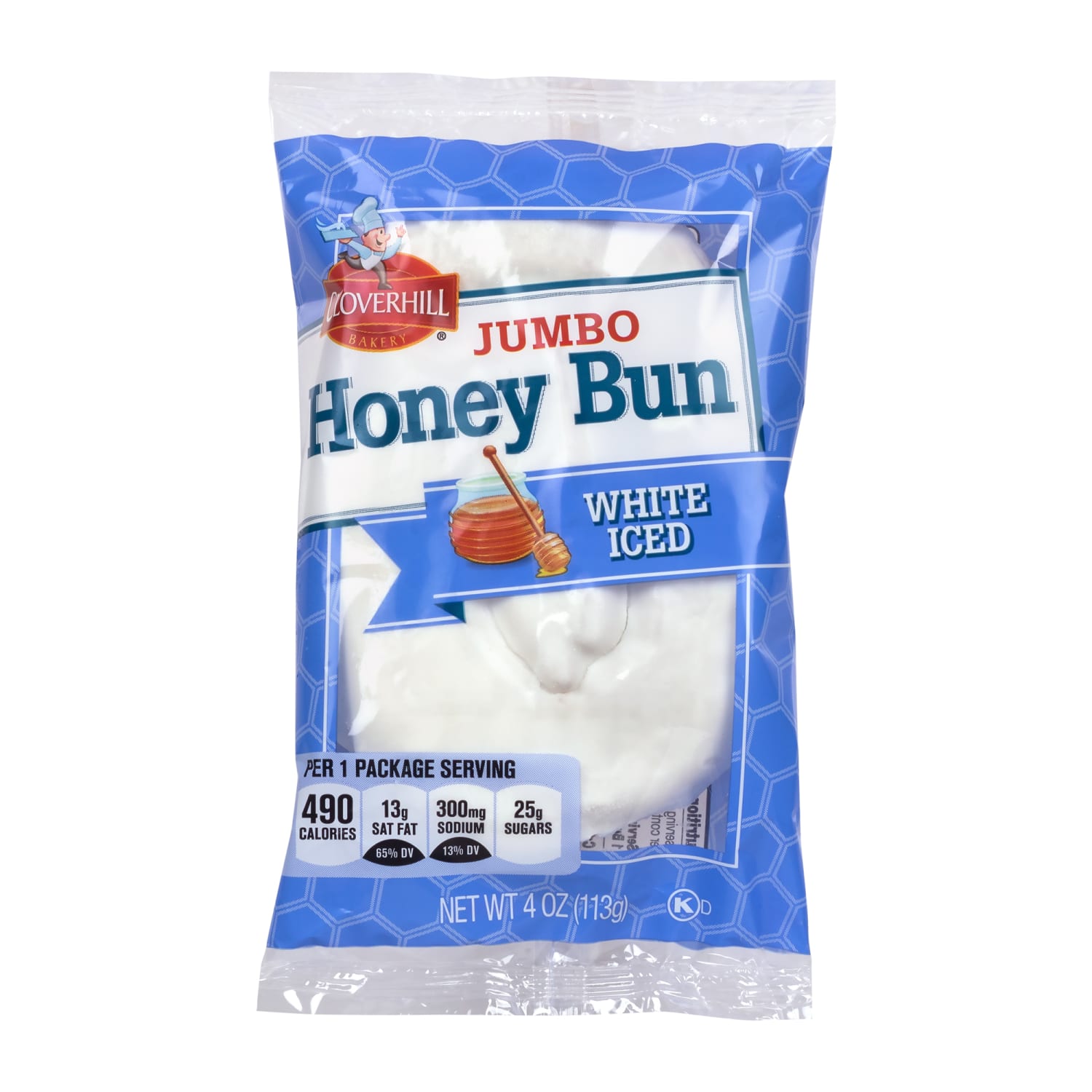 Hostess Cloverhill Jumbo Iced Honeybuns, 4 Oz, 6 Honeybuns Per Pack, Set Of 6 Packs