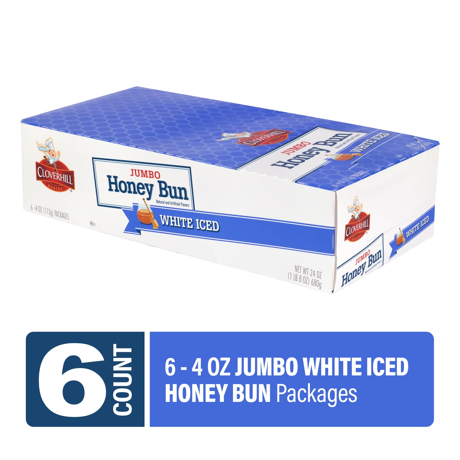 Hostess Cloverhill Jumbo Iced Honeybuns, 4 Oz, 6 Honeybuns Per Pack, Set Of 6 Packs - Image 3