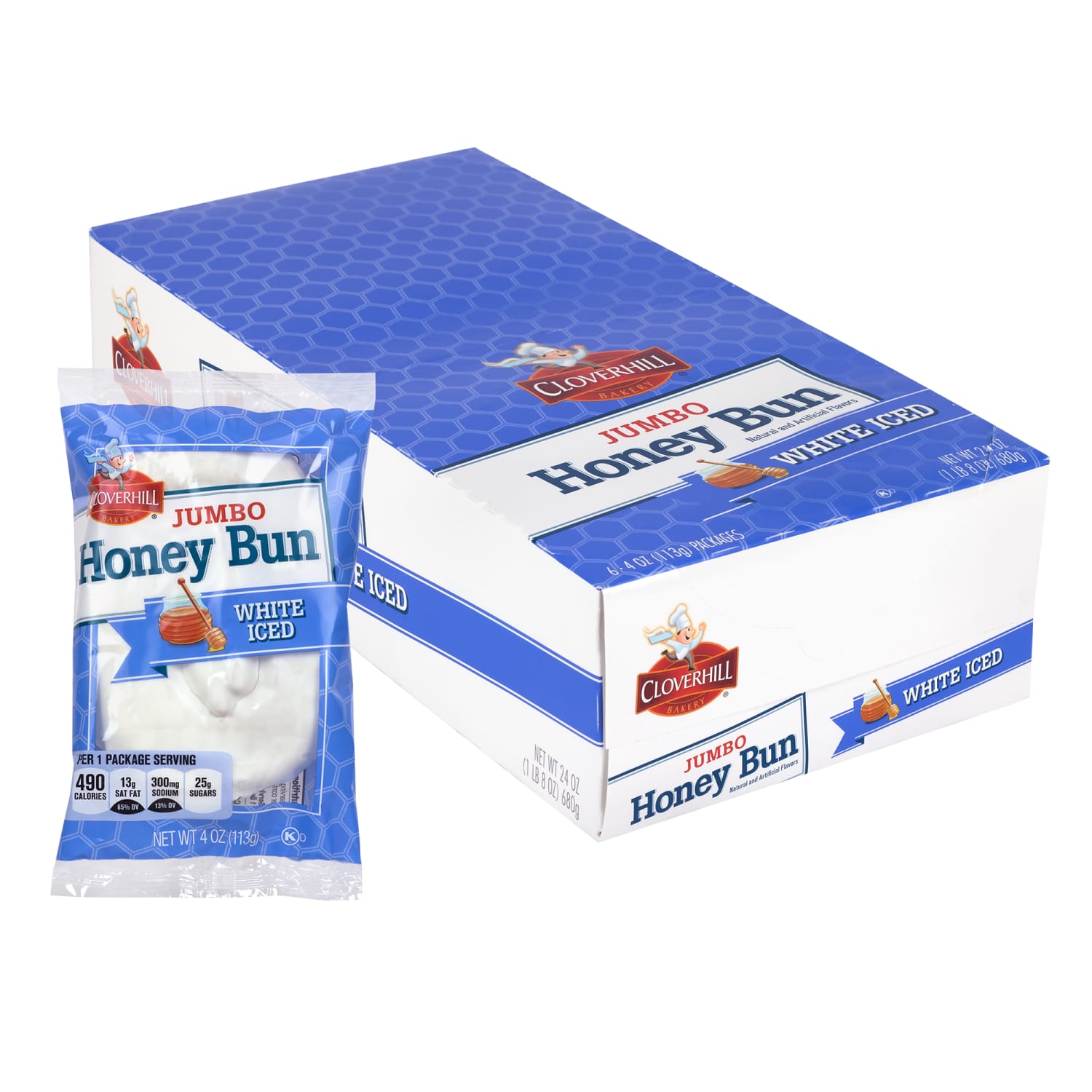 Hostess Cloverhill Jumbo Iced Honeybuns, 4 Oz, 6 Honeybuns Per Pack, Set Of 6 Packs - Image 6