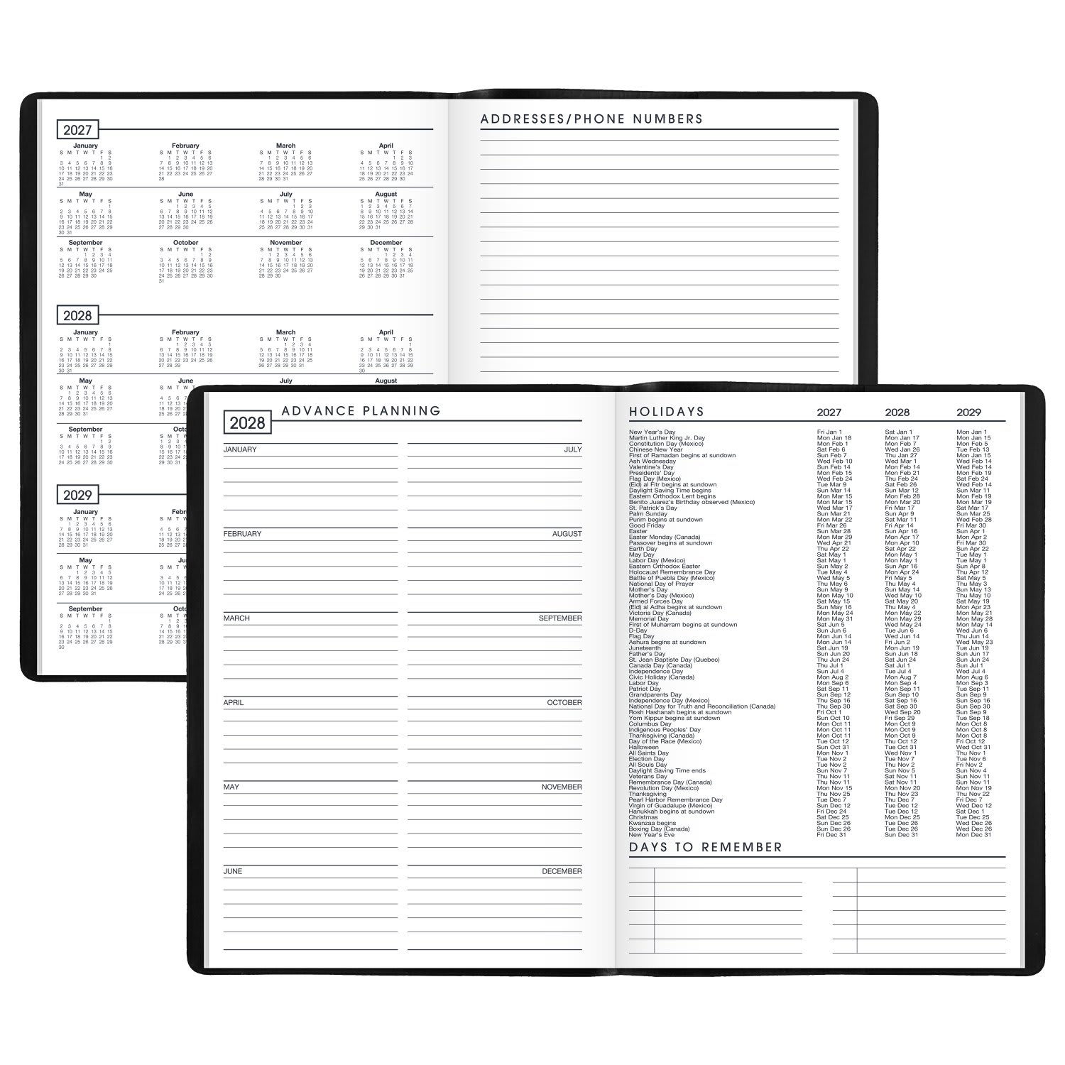 AT-A-GLANCE Designer Cover 2027 Monthly Planner, Black, Large, 7in x 10in - Image 6