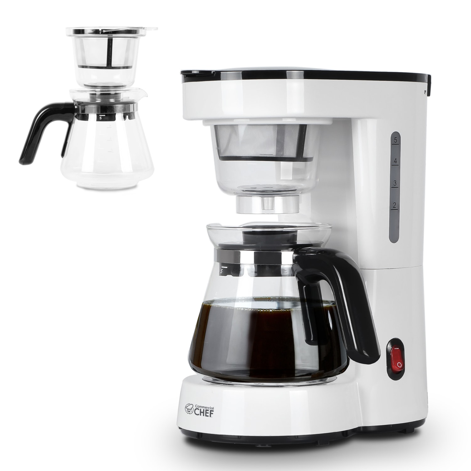 Commercial Chef 5-Cup Drip Coffee Maker, White - Image 3