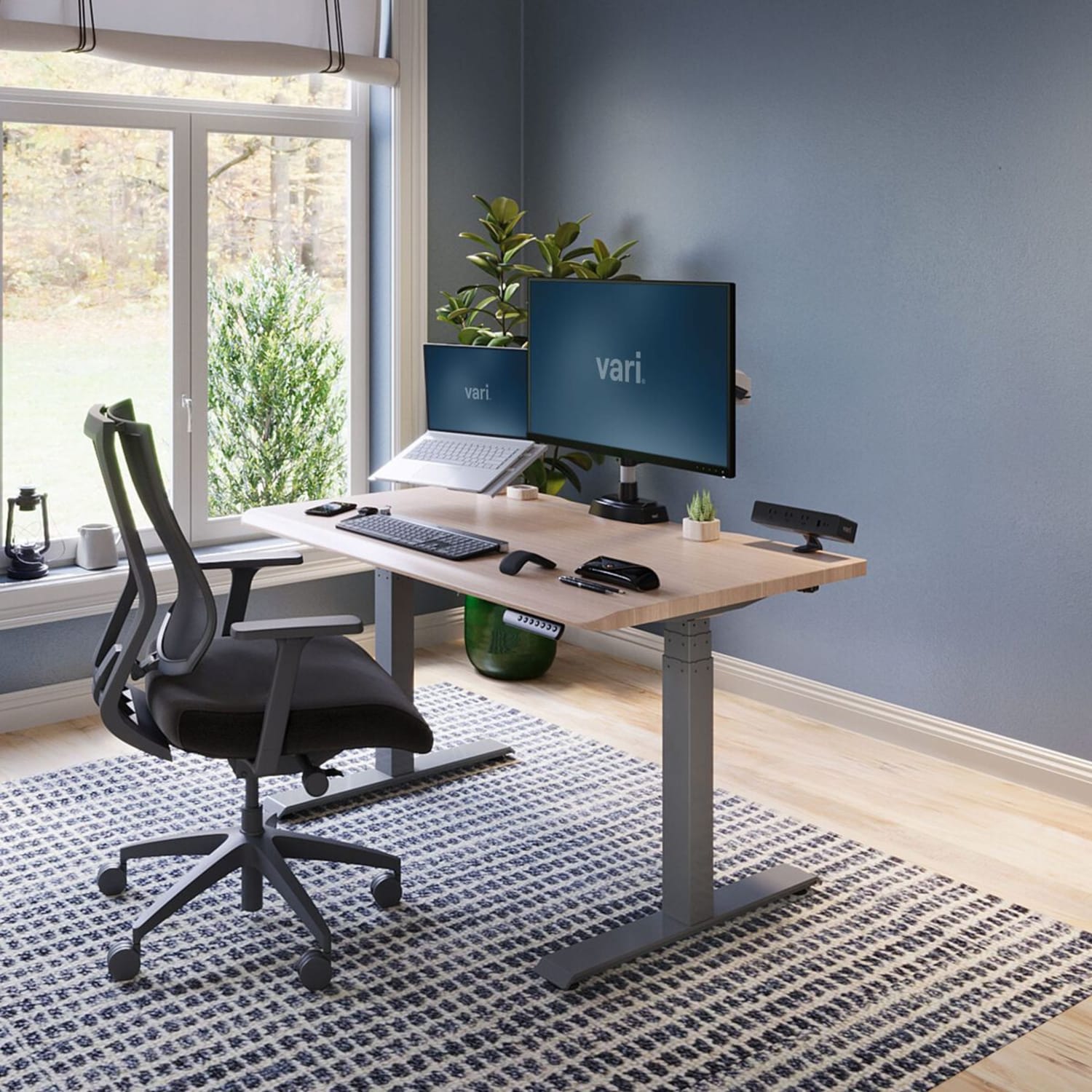 VARI Electric Standing Desk With ComfortEdge, 48inW, Lightwood - Image 3