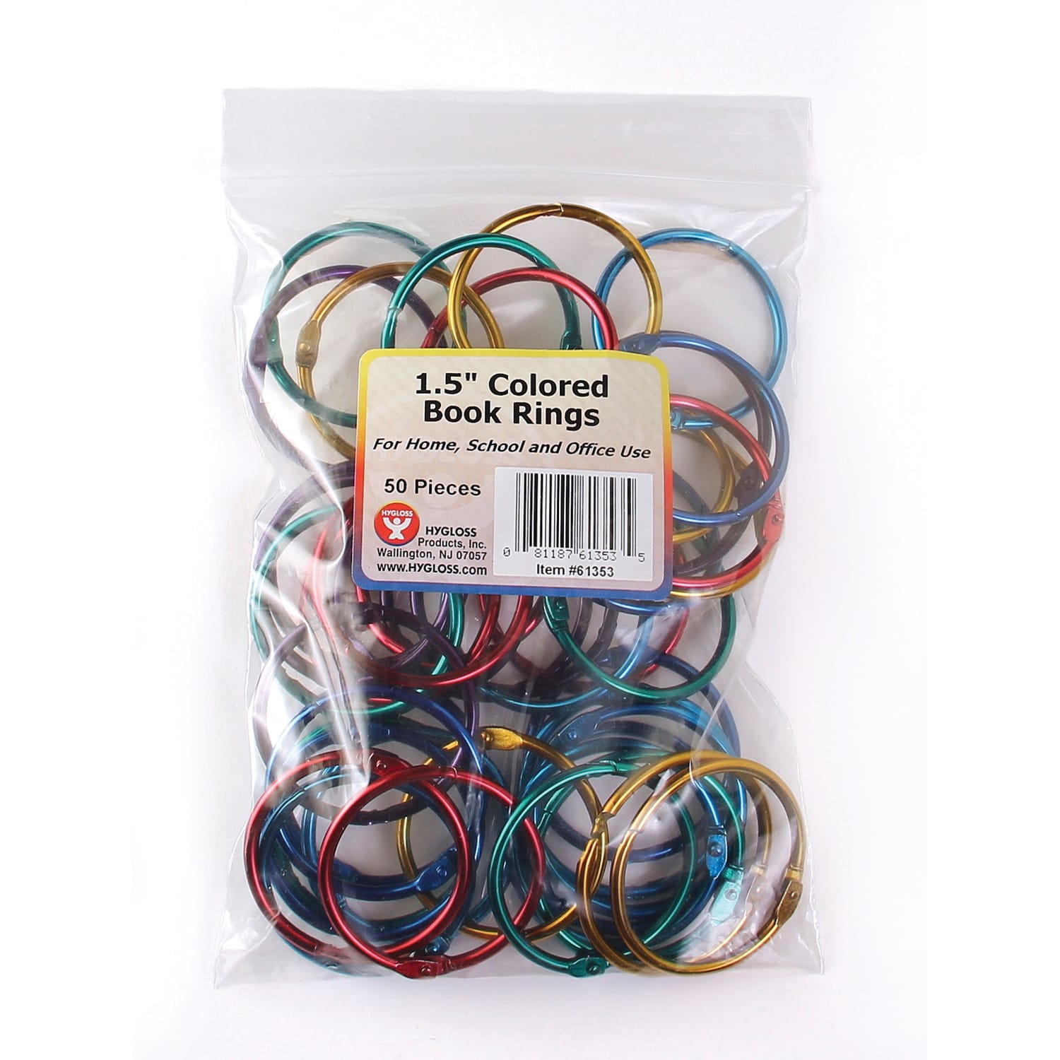 Hygloss Metallic Loose-Leaf Book Rings, 1 1/2in, Silver, Pack Of 50, Box Of 2 Packs - Image 3