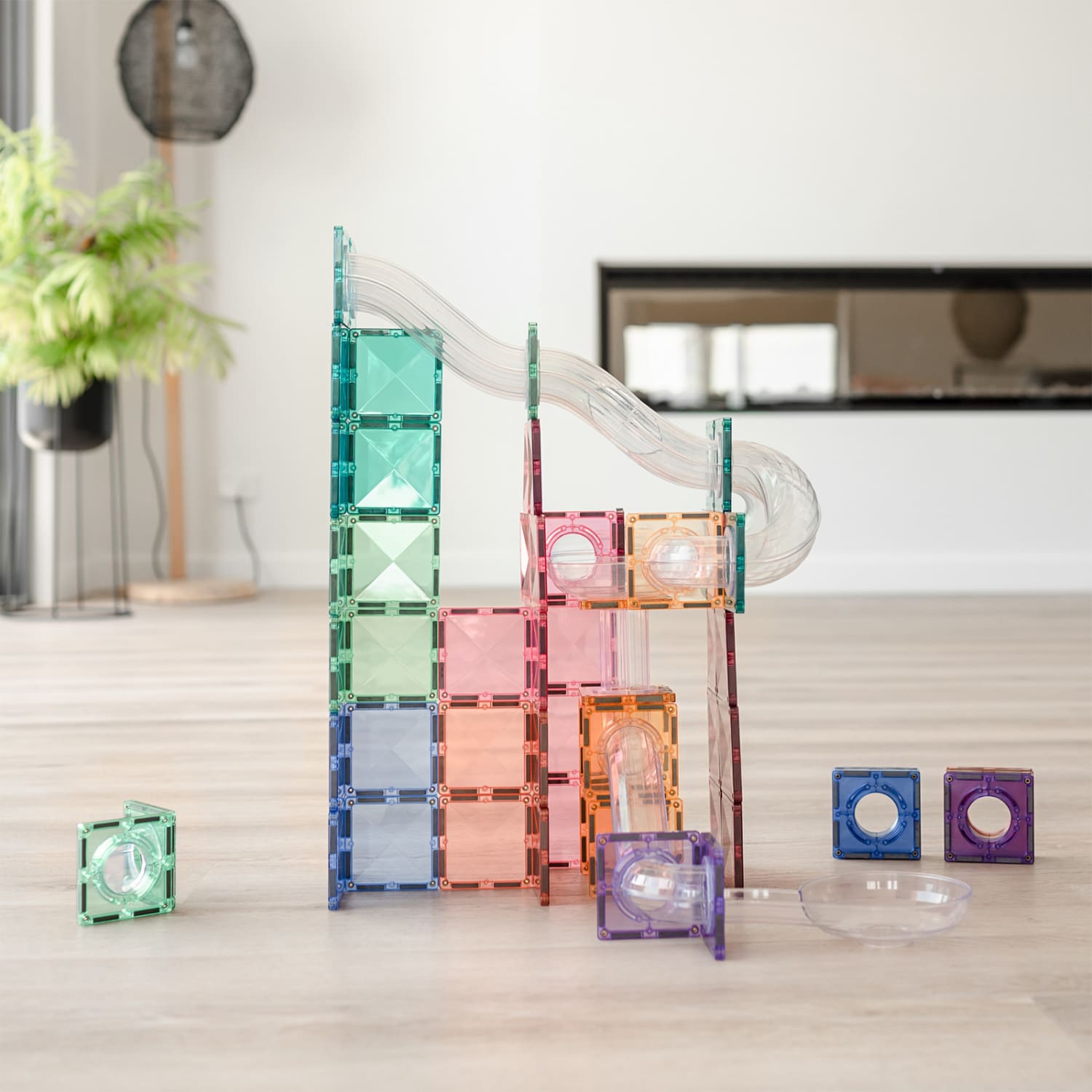 Connetix Magnetic Tiles Pastel Ball Run Expansion Pack, 80 Pieces - Image 4
