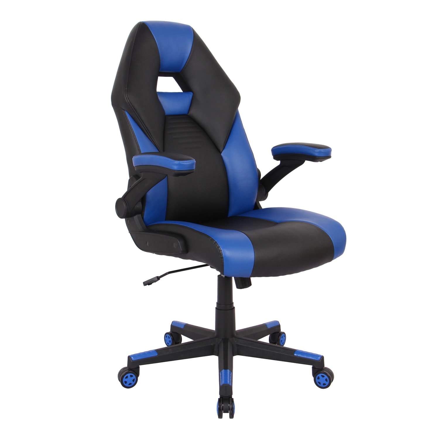 RS Gaming RGX Faux Leather High-Back Gaming Office Chair, Black/Blue, BIFMA Compliant