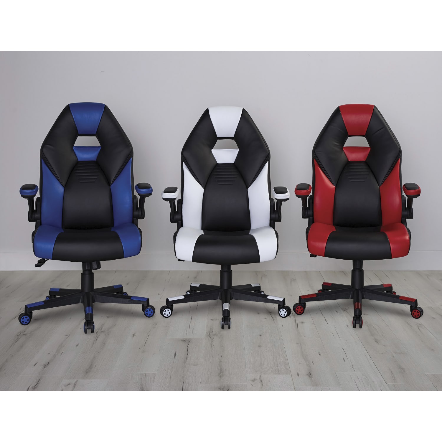 RS Gaming RGX Faux Leather High Back Gaming Office Chair BlackBlue BIFMA Compliant PopularChairscom